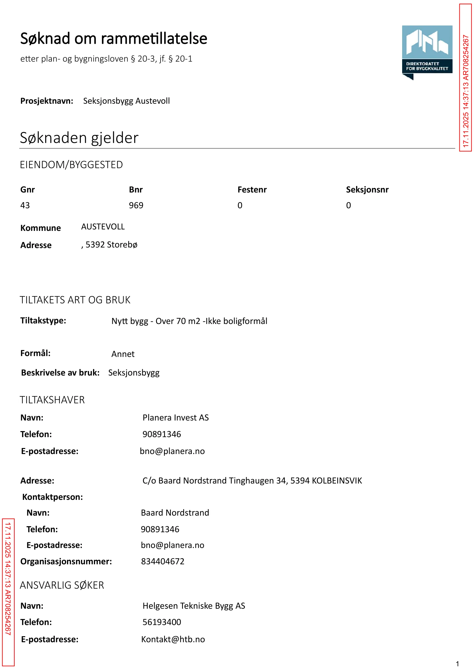 Søknad om rammetillatelse