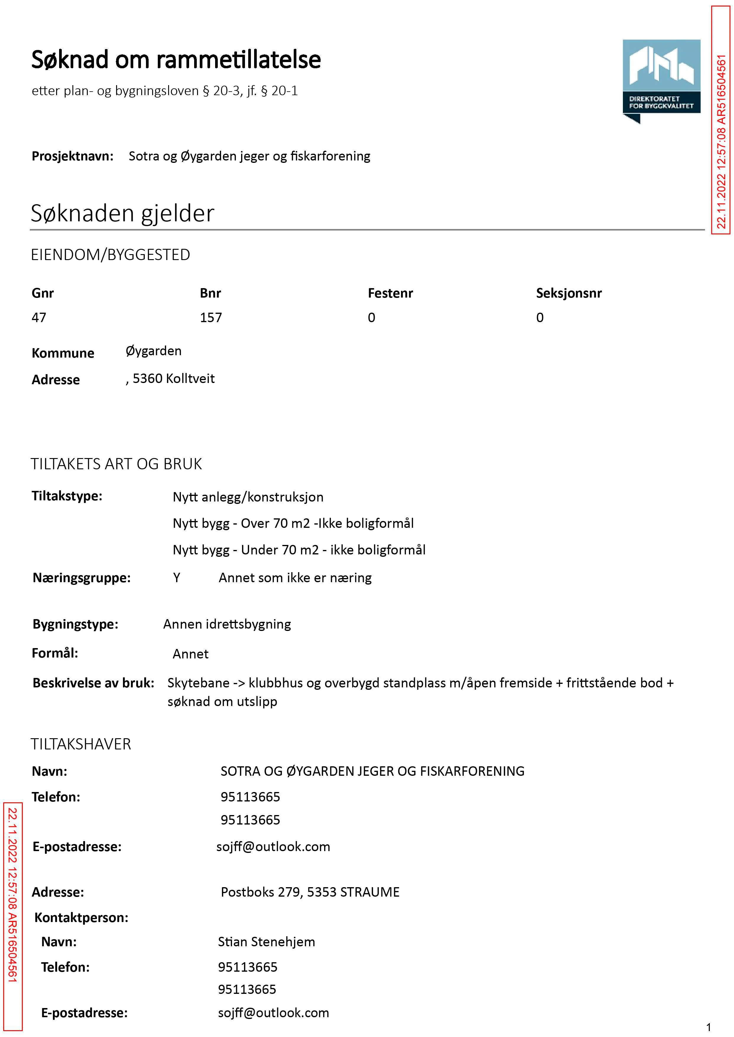 Søknad om rammetillatelse