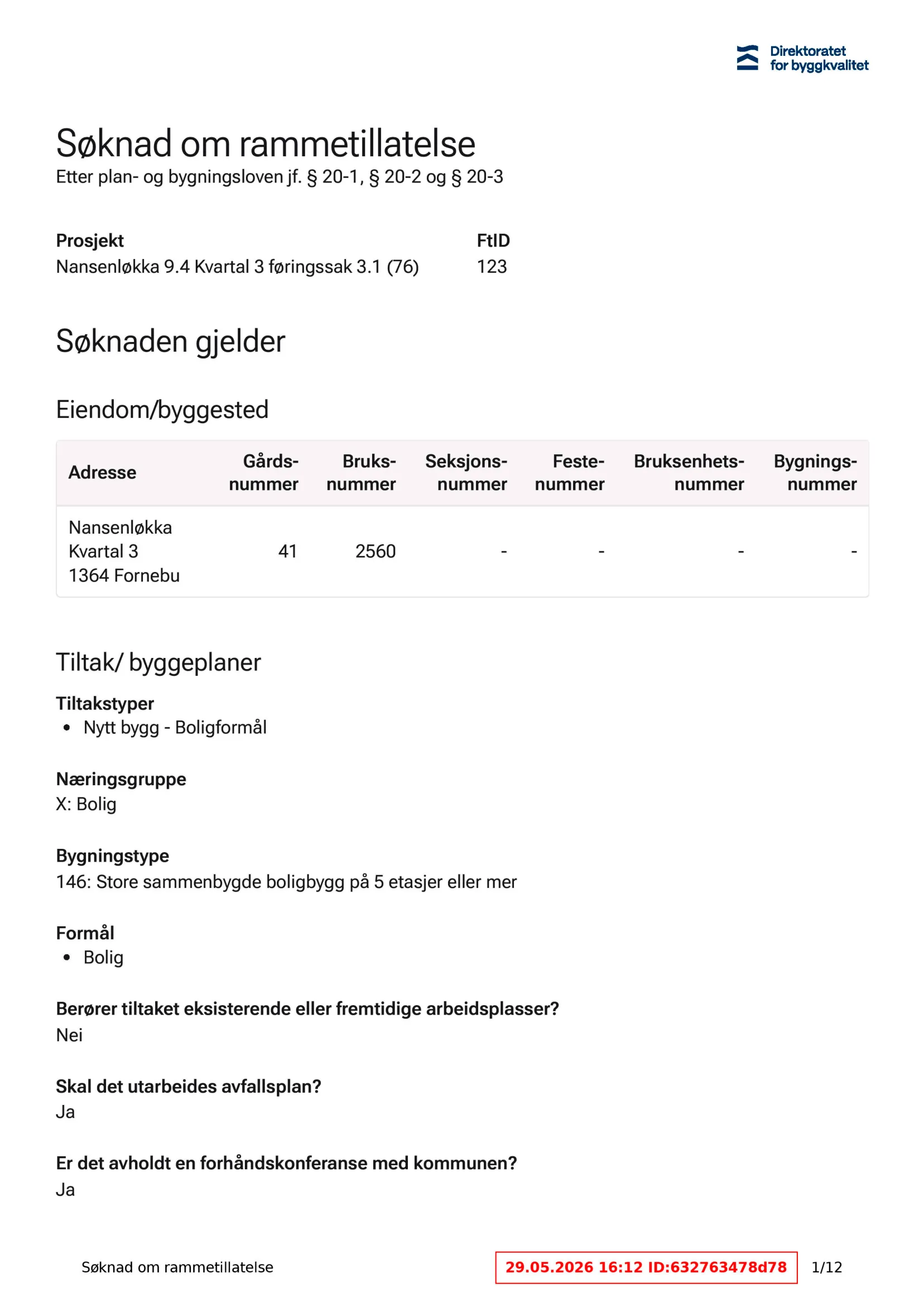 Søknad om rammetillatelse