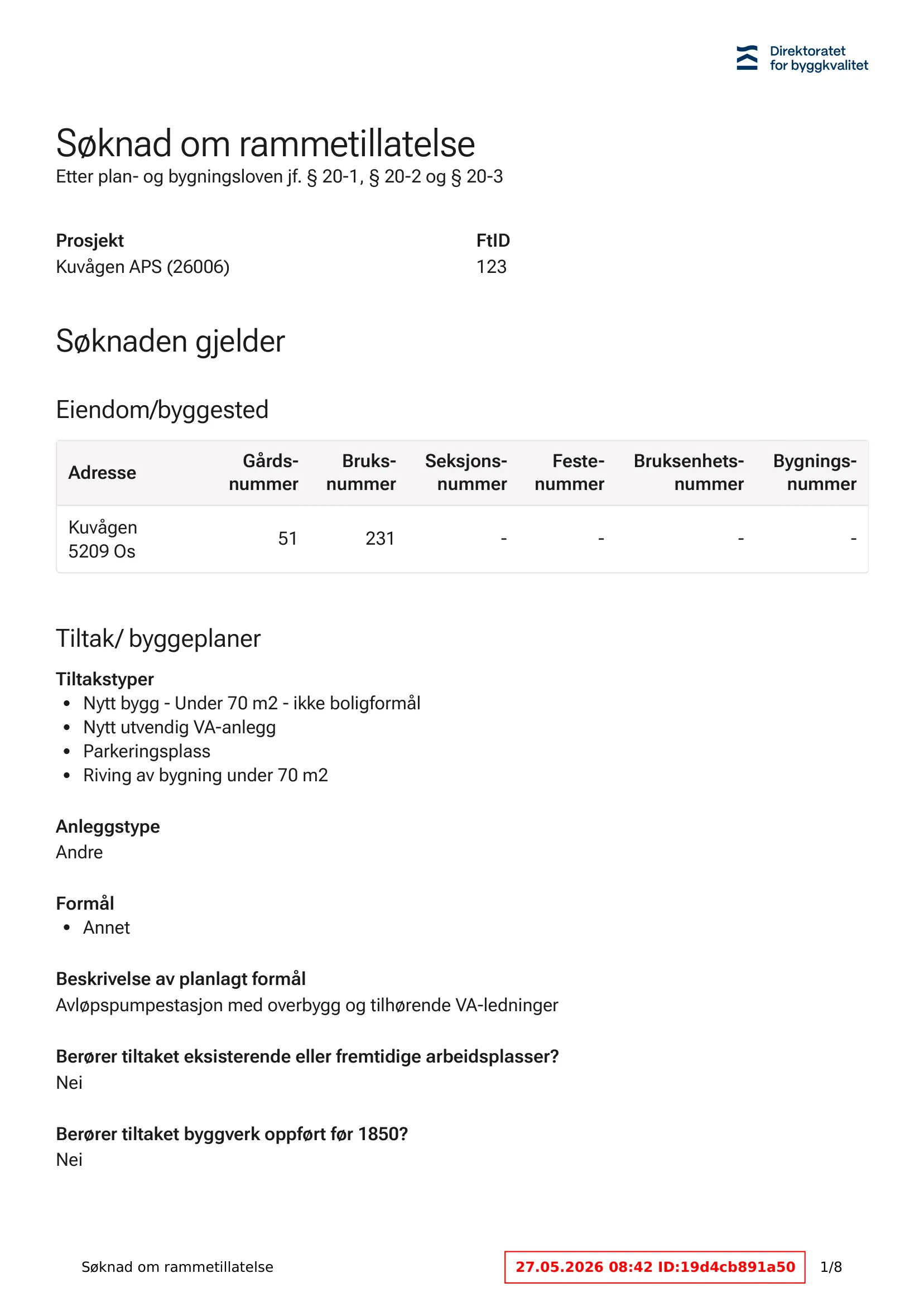 Søknad om rammetillatelse