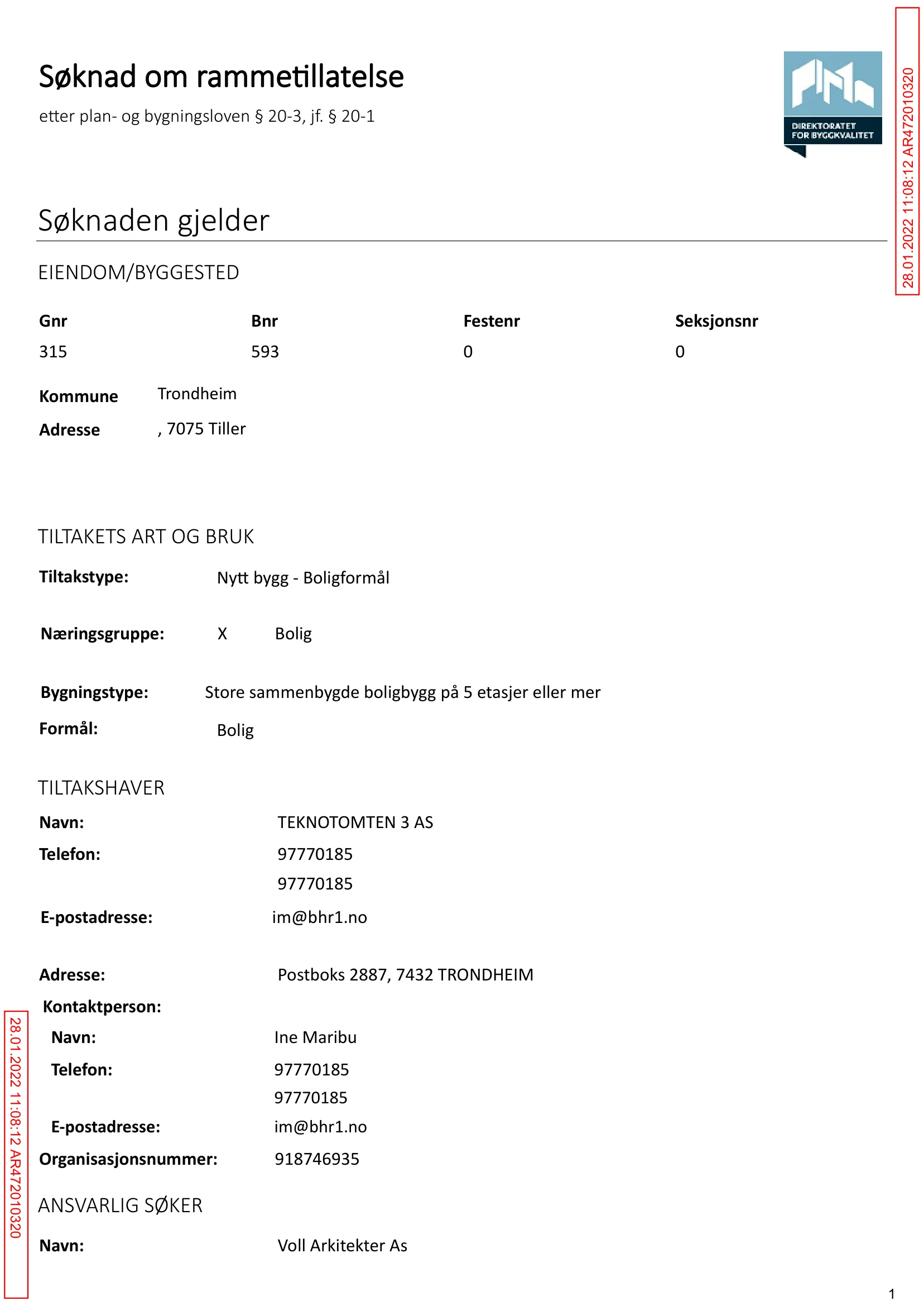 Søknad om rammetillatelse