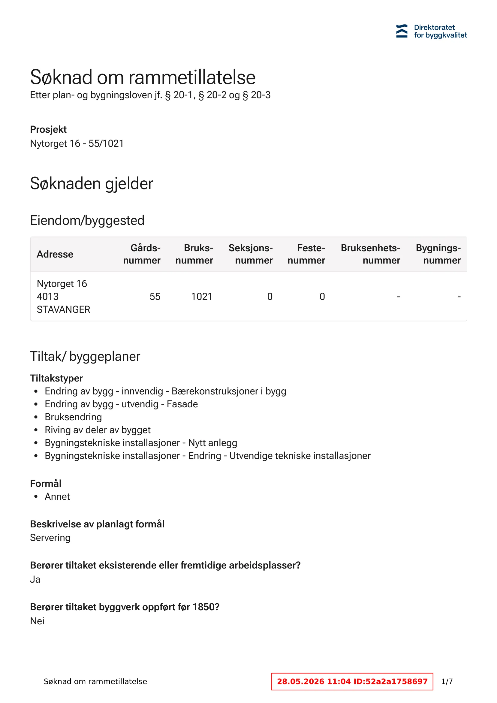 Søknad om rammetillatelse