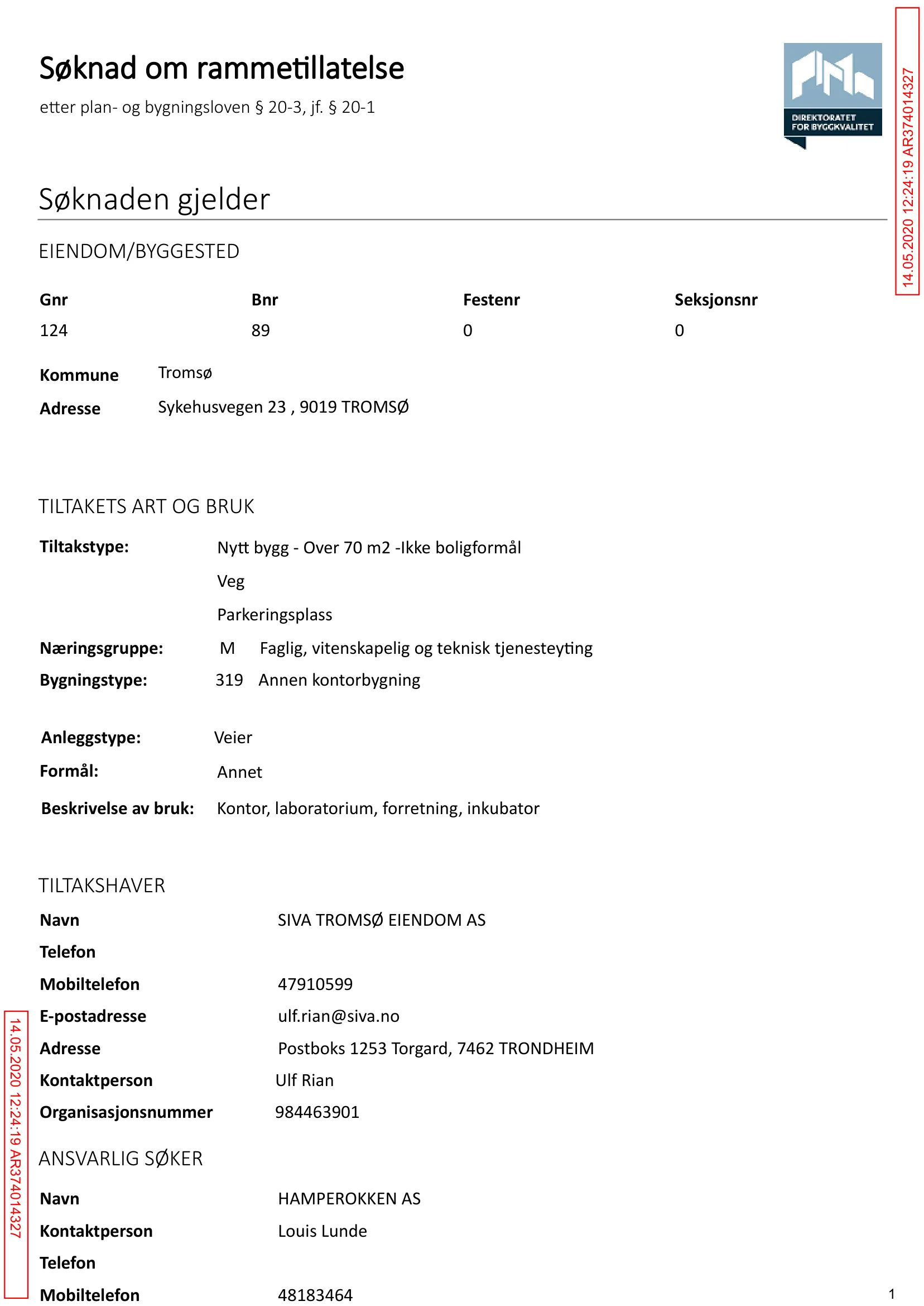 Søknad om rammetillatelse