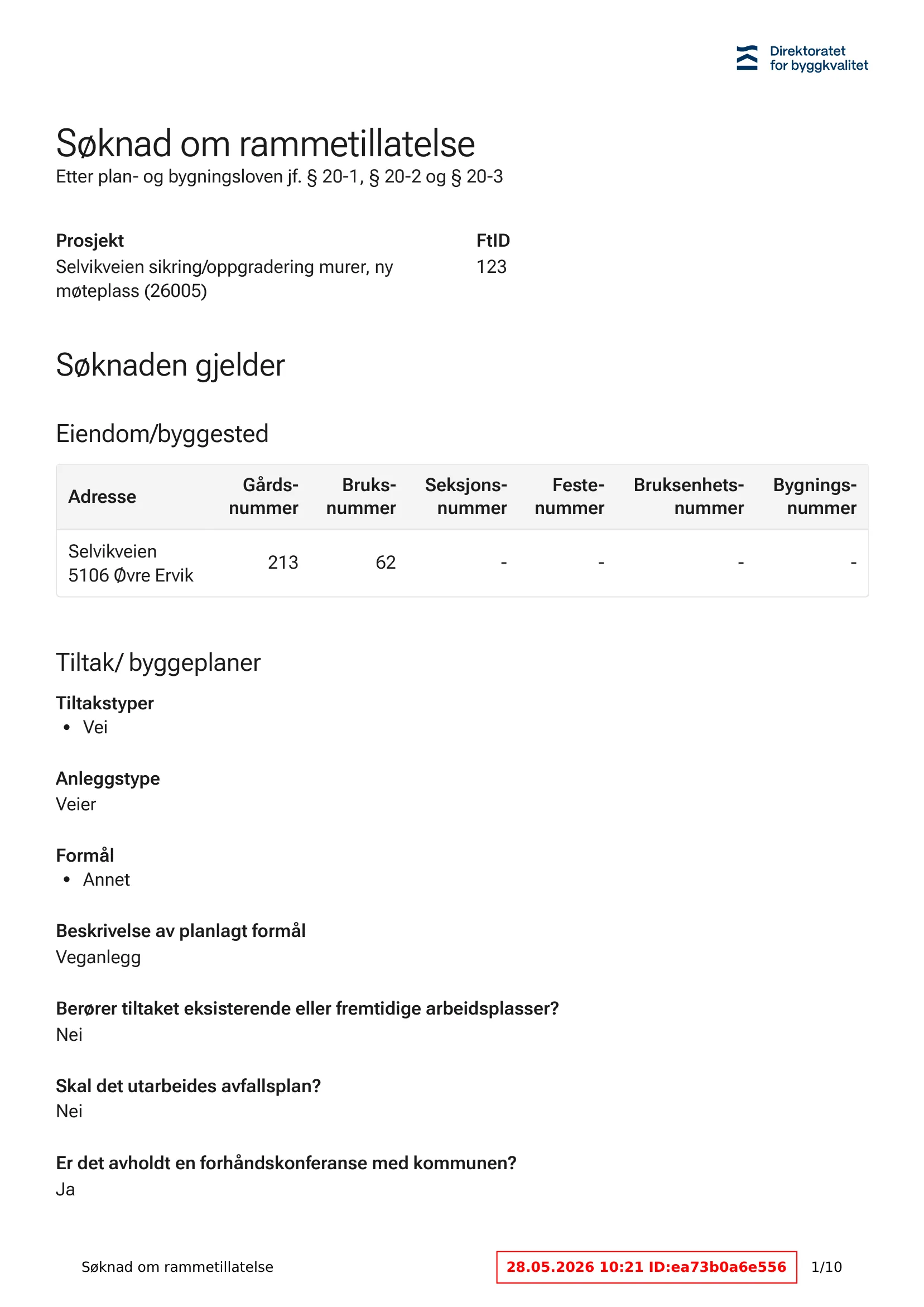 Søknad om rammetillatelse