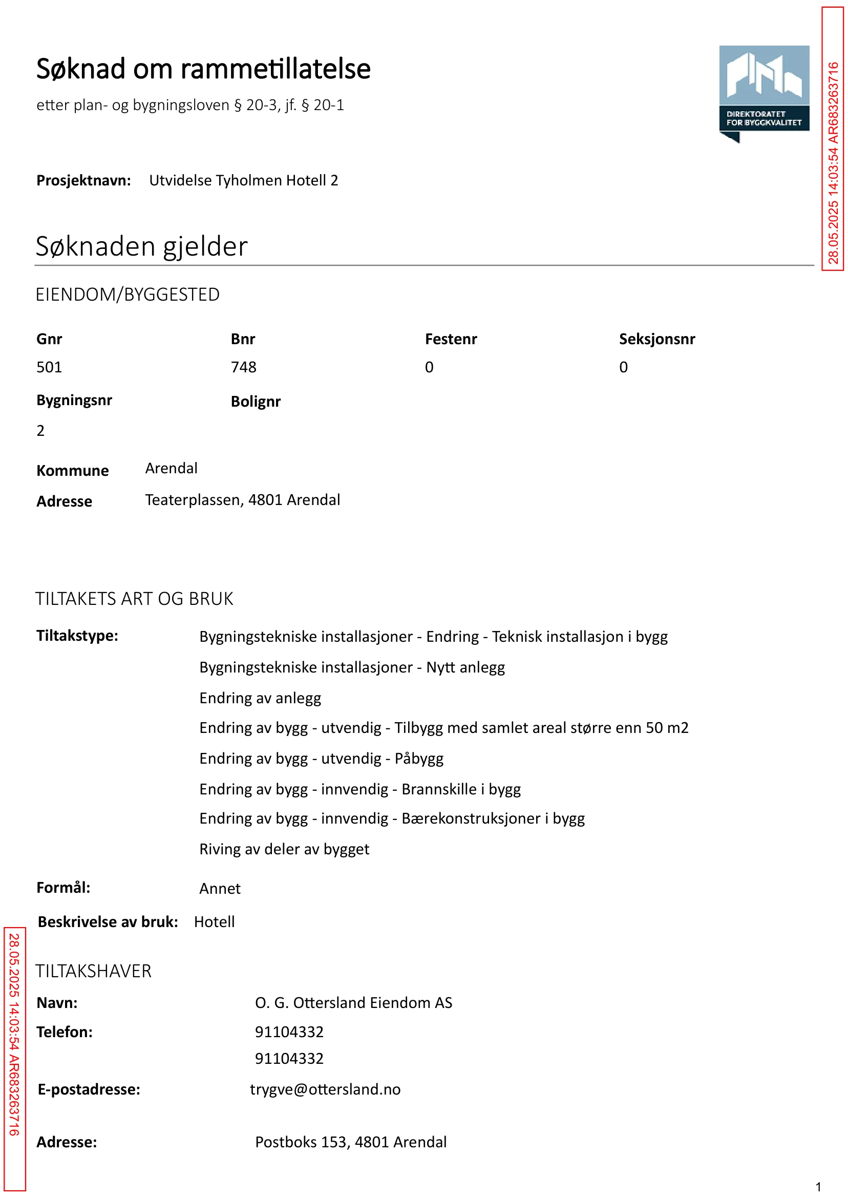 Søknad om rammetillatelse