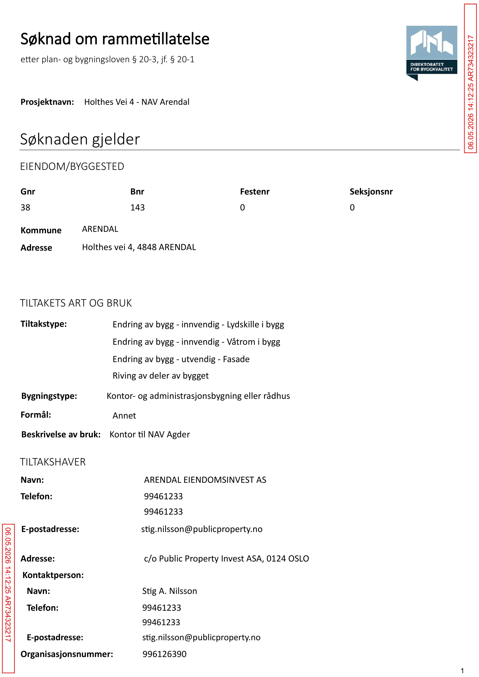 Søknad om rammetillatelse