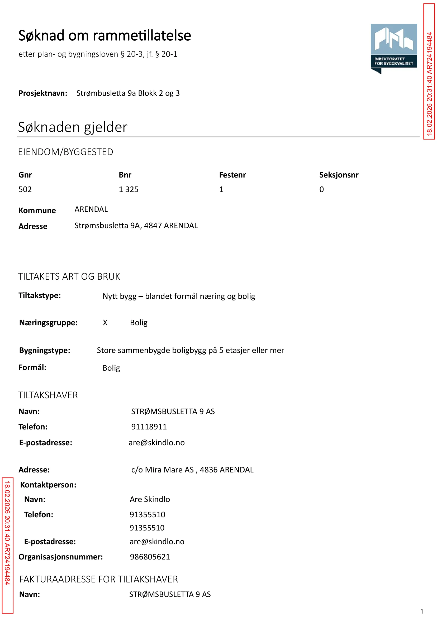 Søknad om rammetillatelse