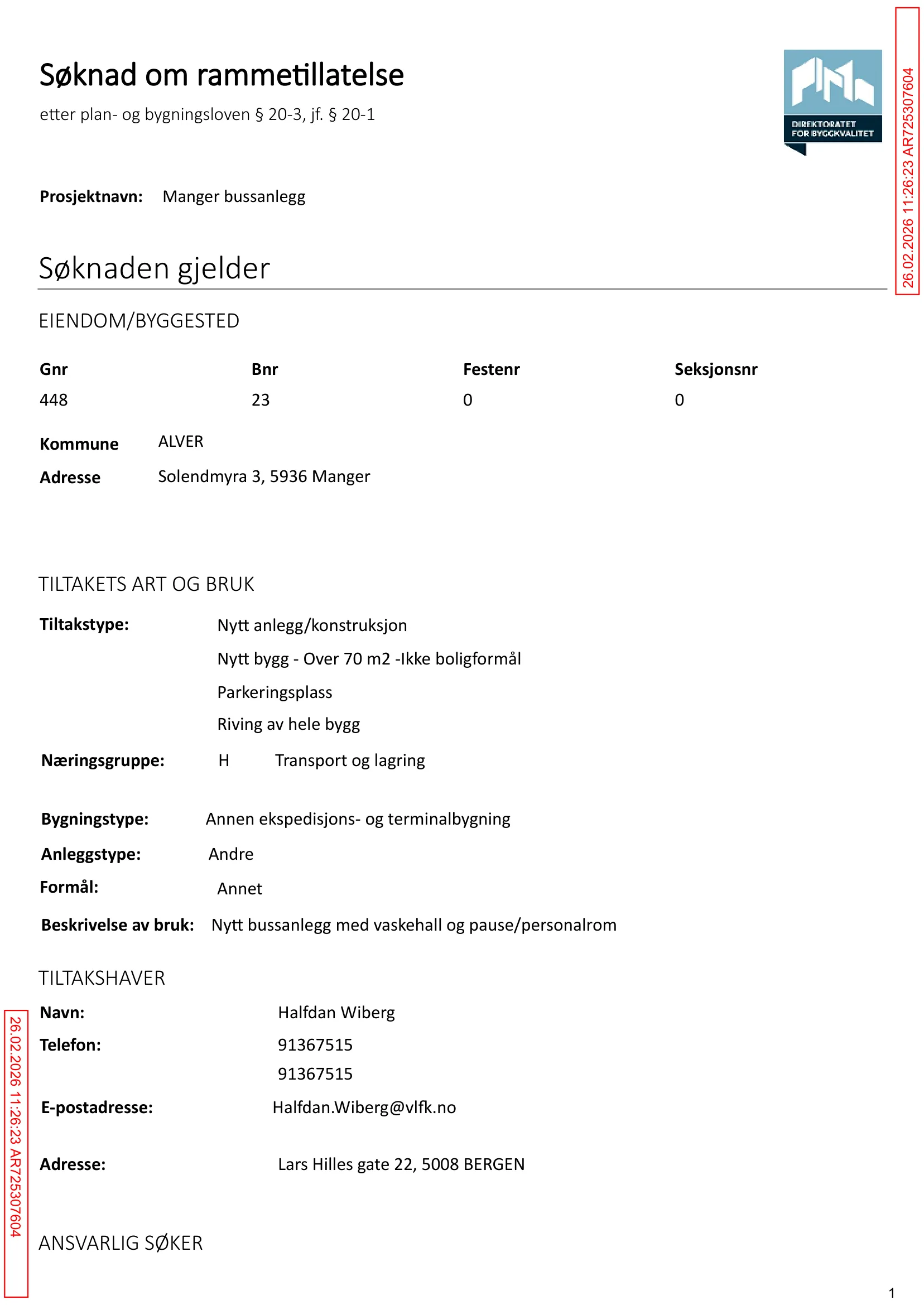 Søknad om rammetillatelse