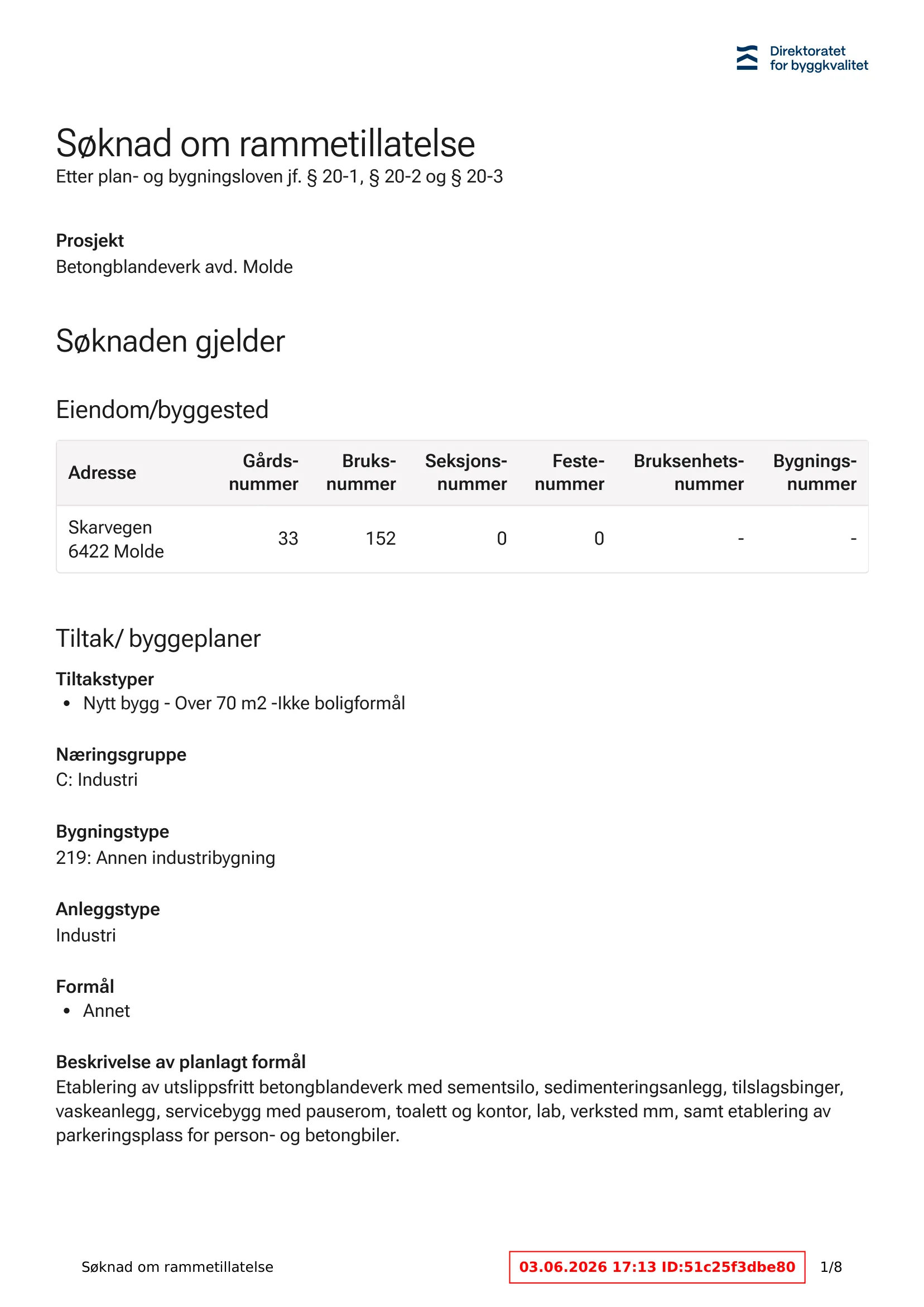 Søknad om rammetillatelse