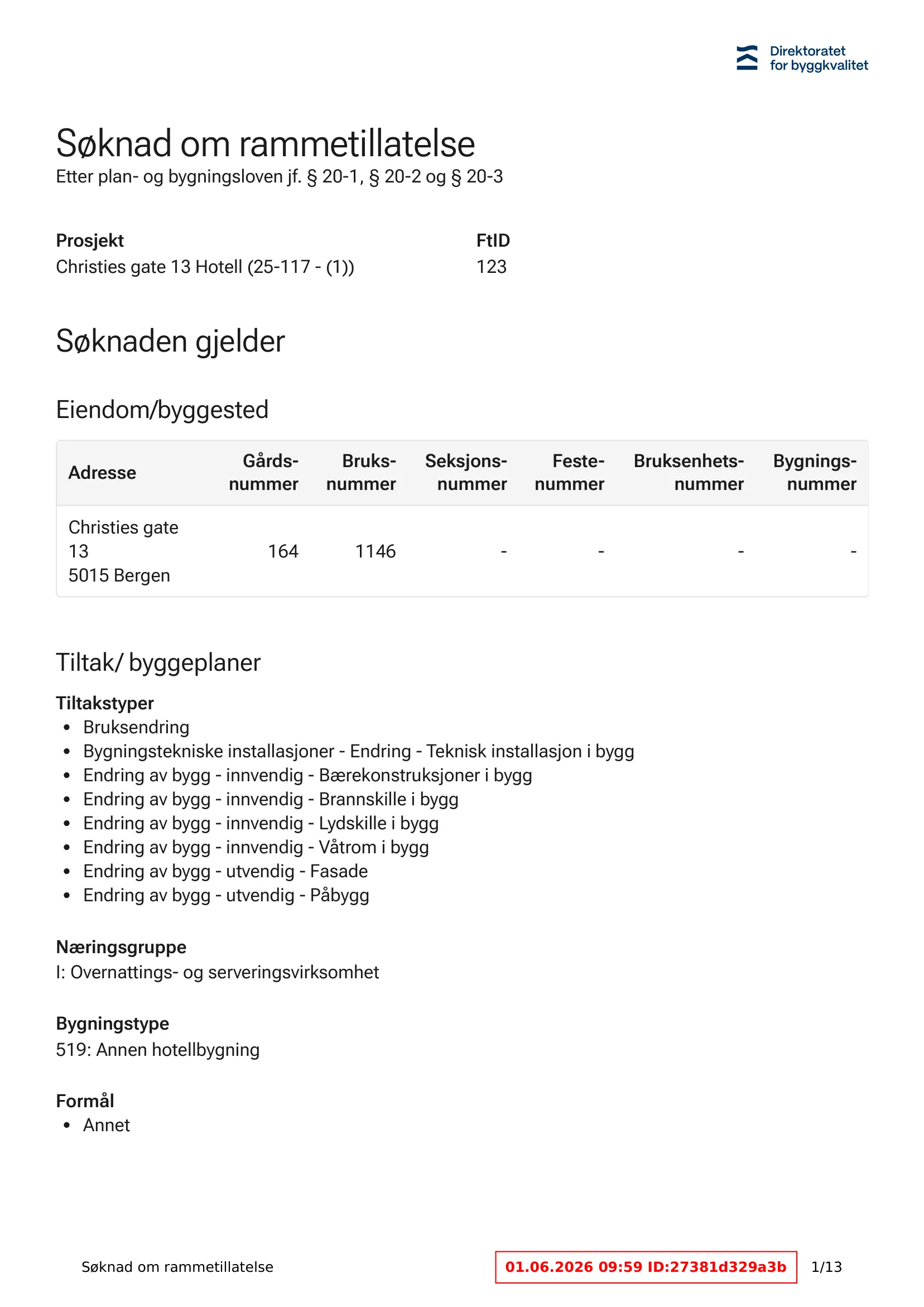 Søknad om rammetillatelse