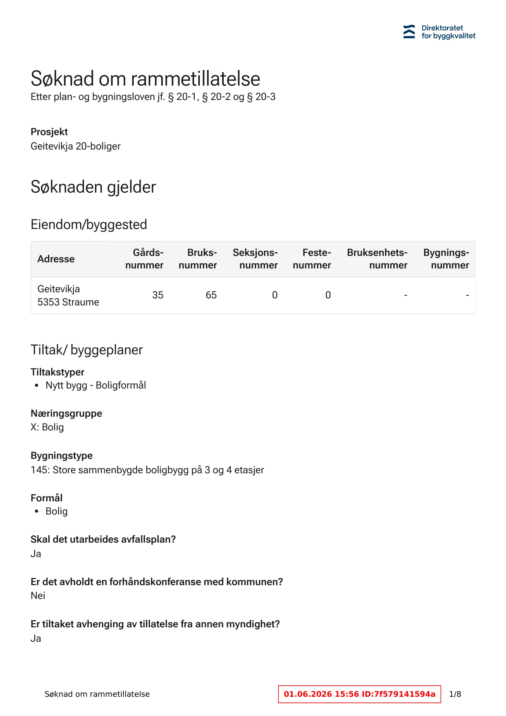 Søknad om rammetillatelse