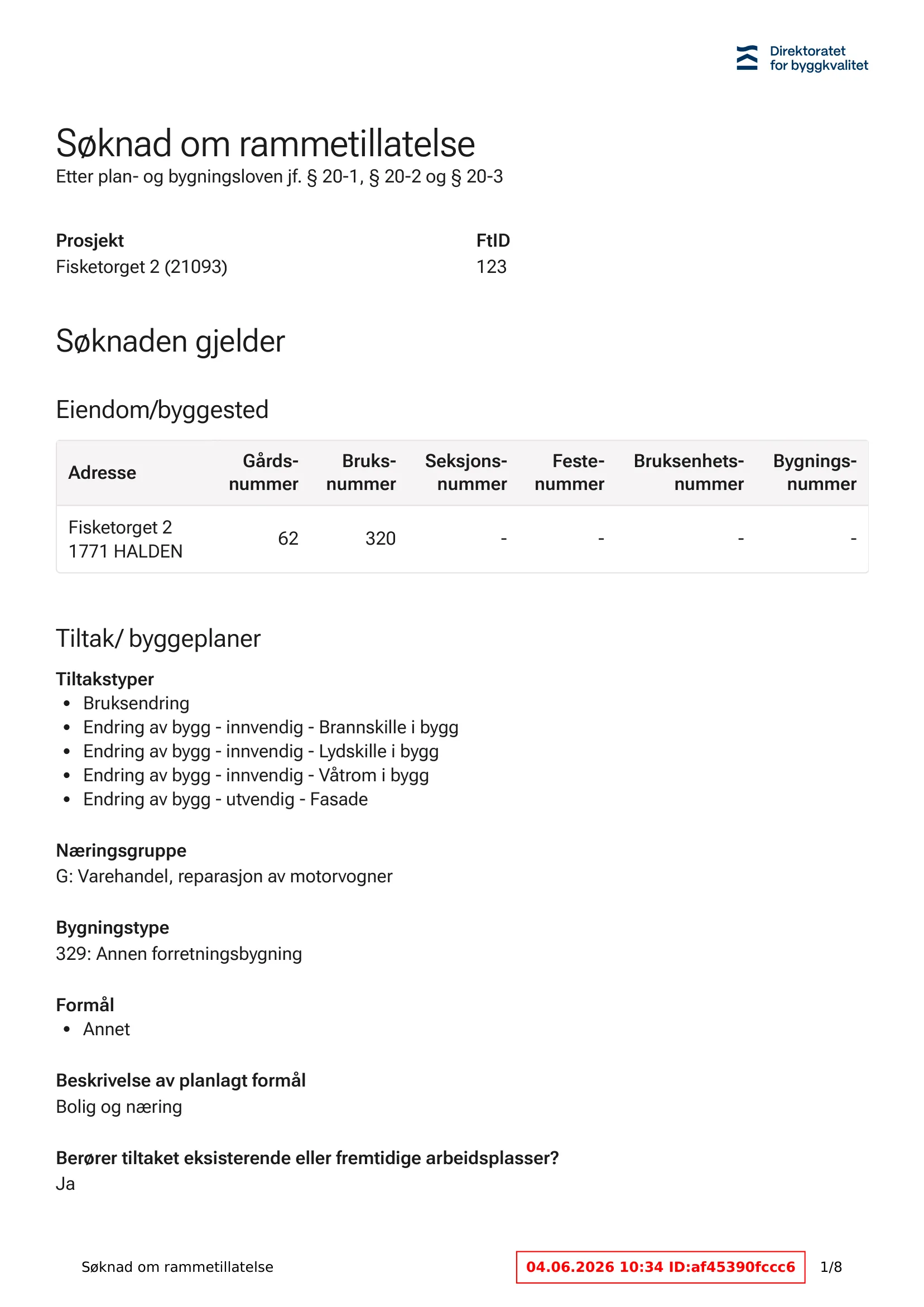 Søknad om rammetillatelse