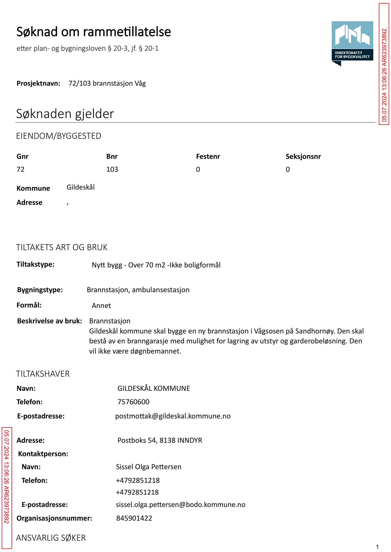 Søknad om rammetillatelse