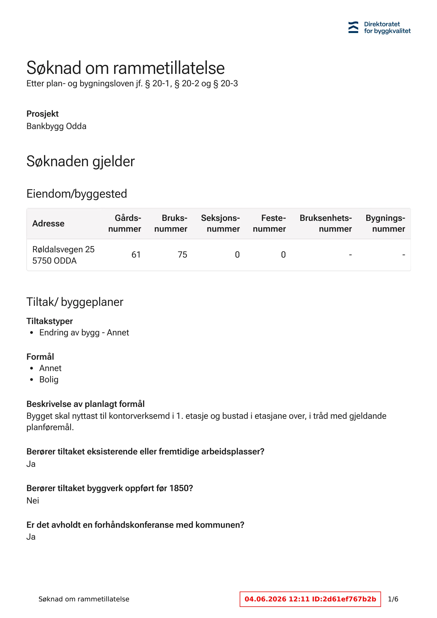 Søknad om rammetillatelse