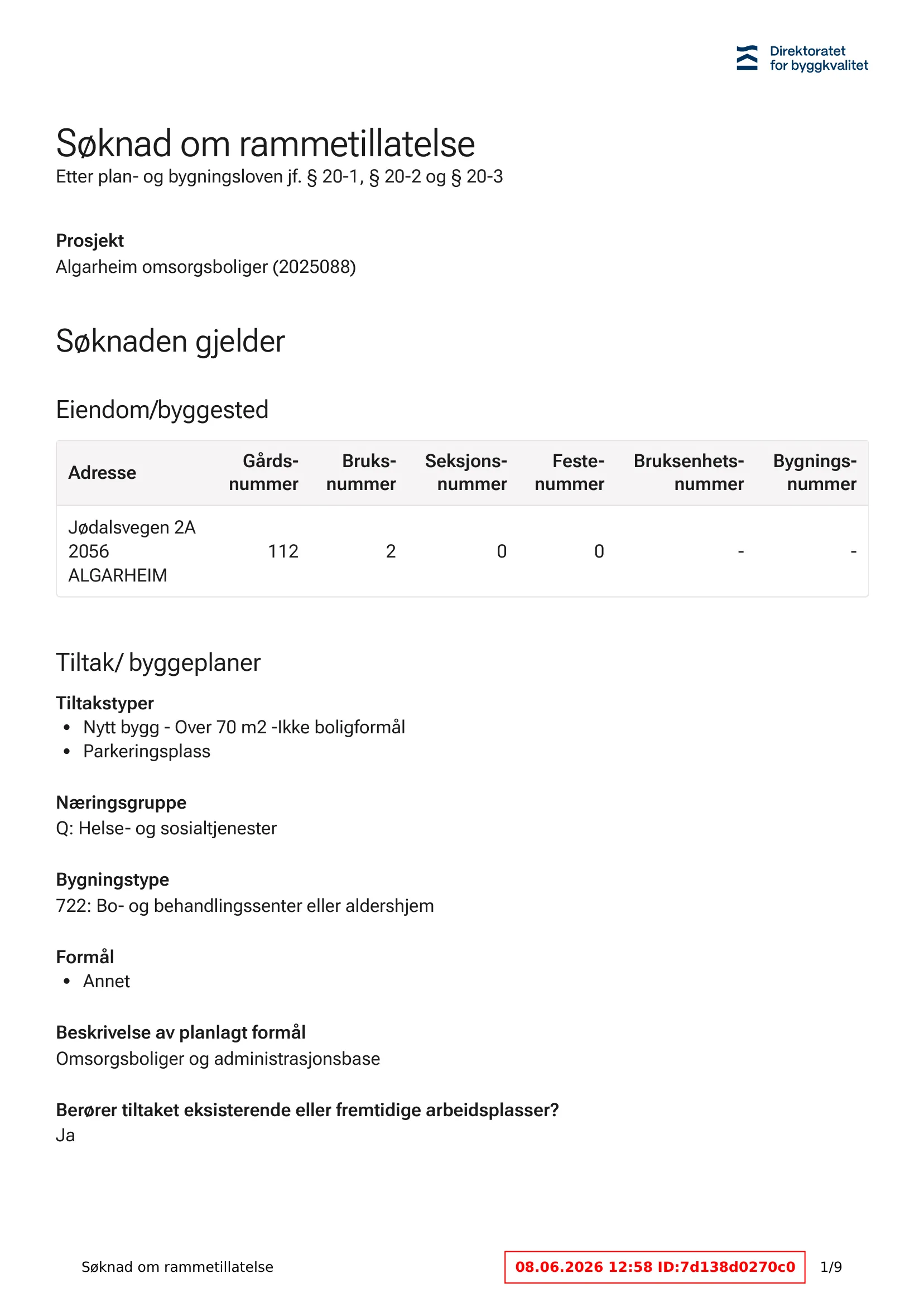 Søknad om rammetillatelse