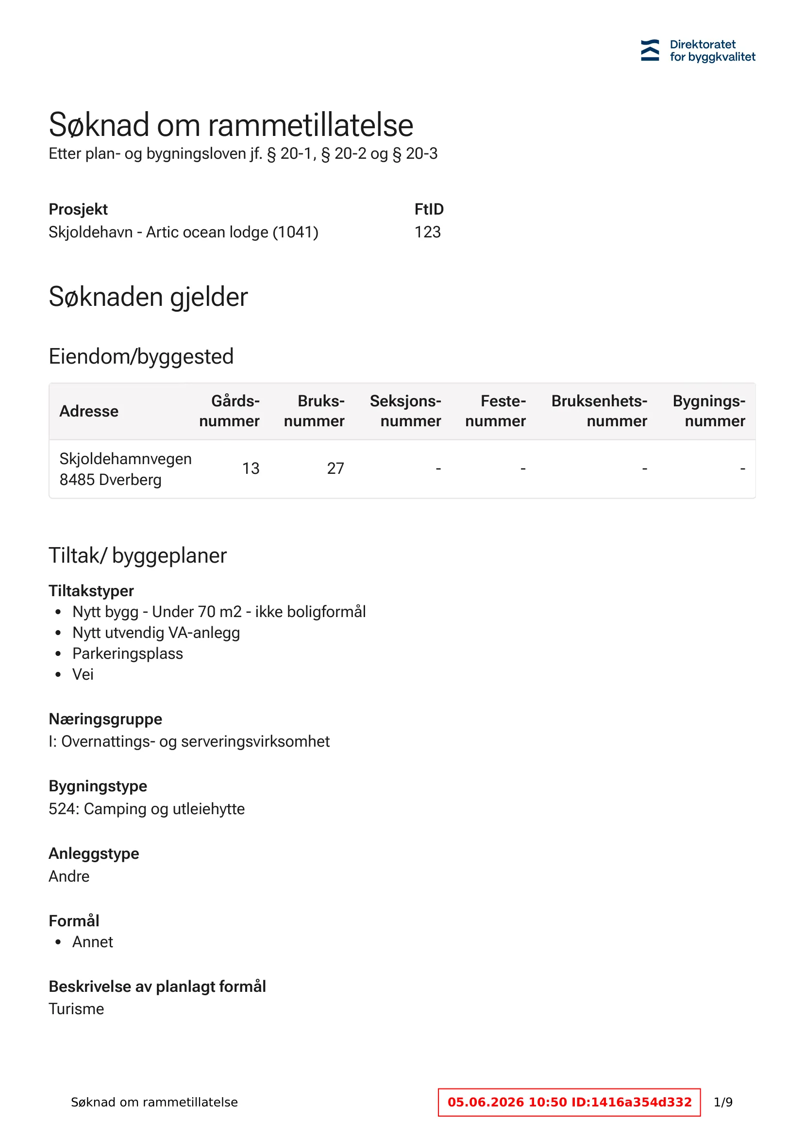 Søknad om rammetillatelse