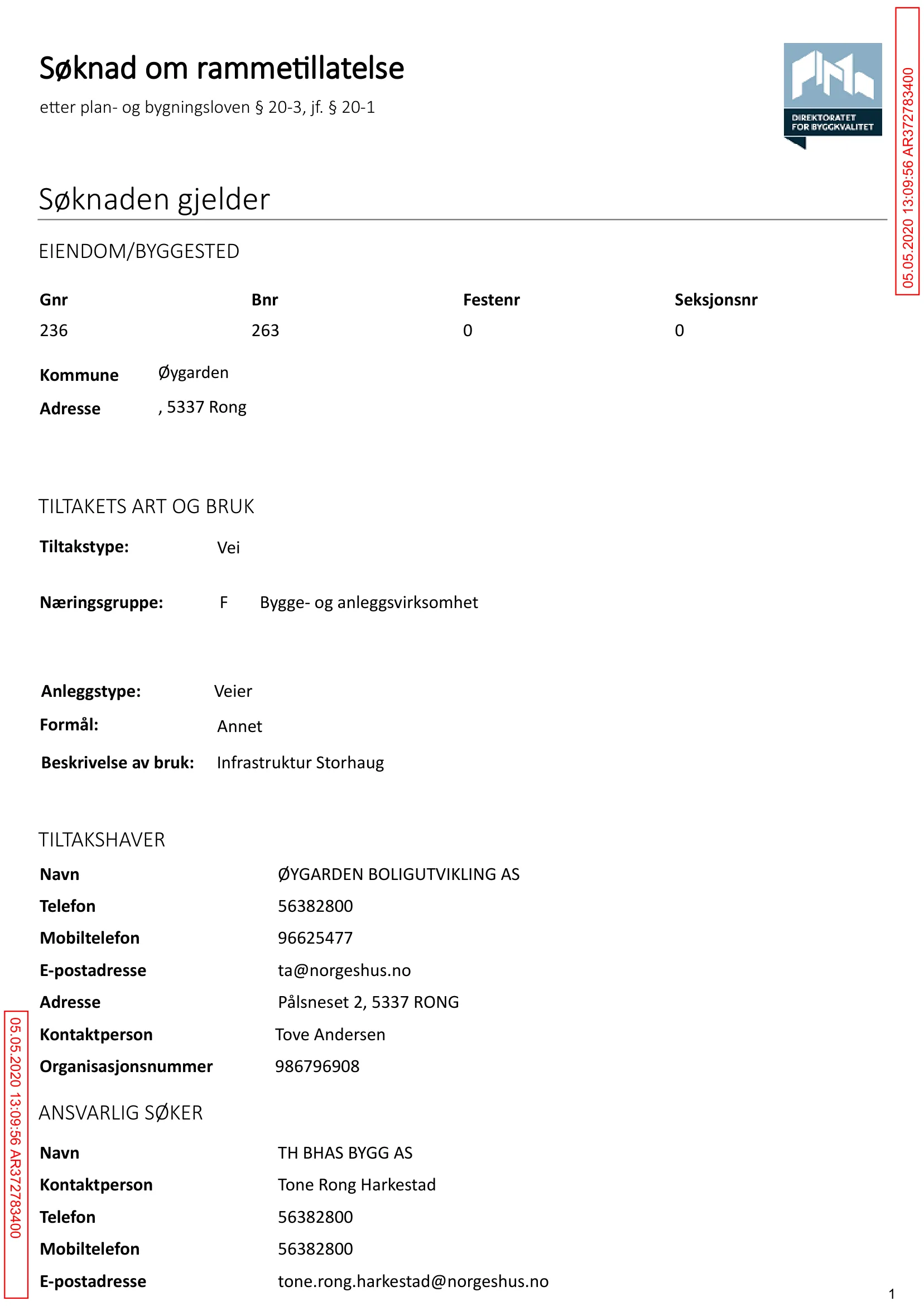 Søknad om rammetillatelse