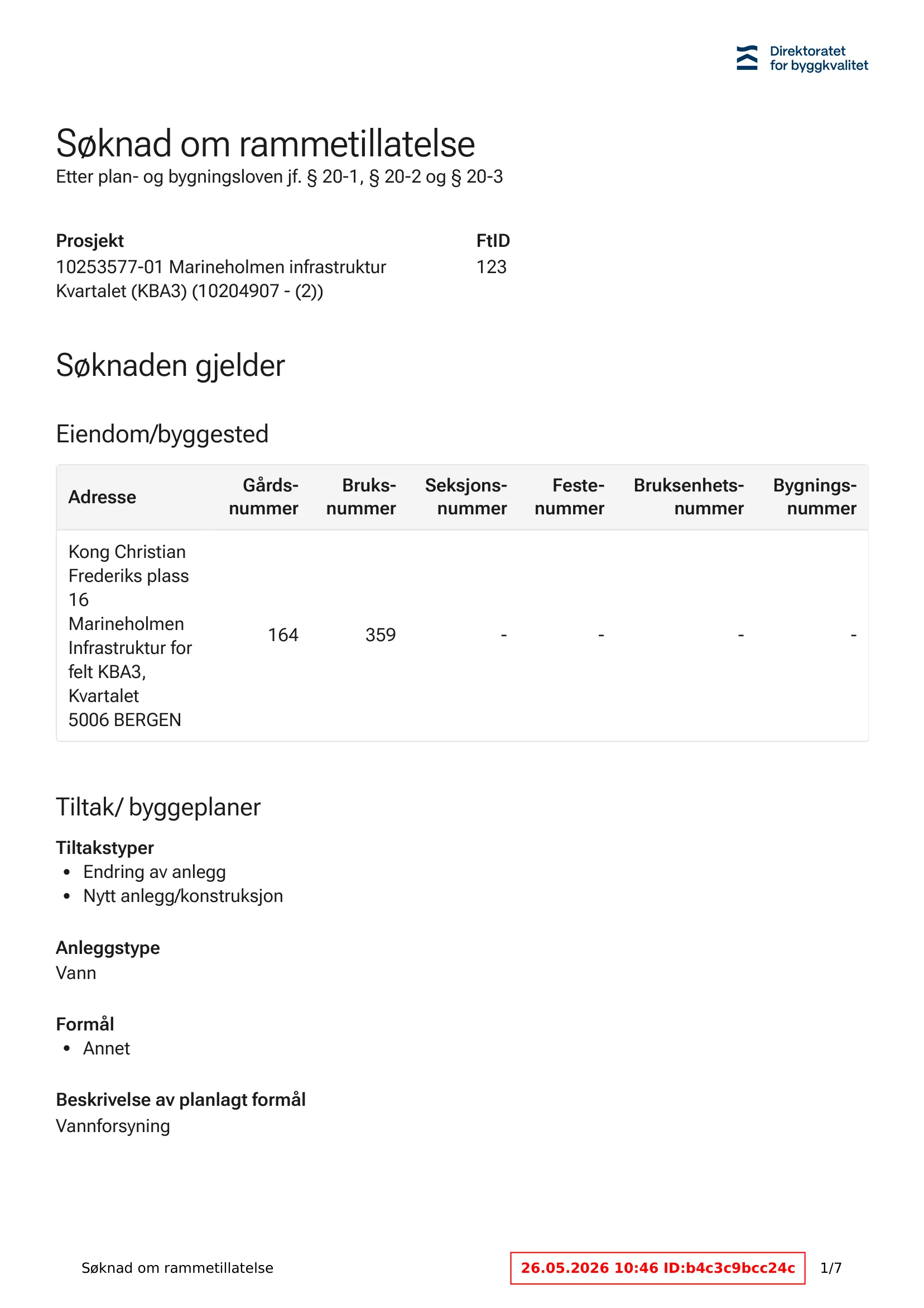 Søknad om rammetillatelse