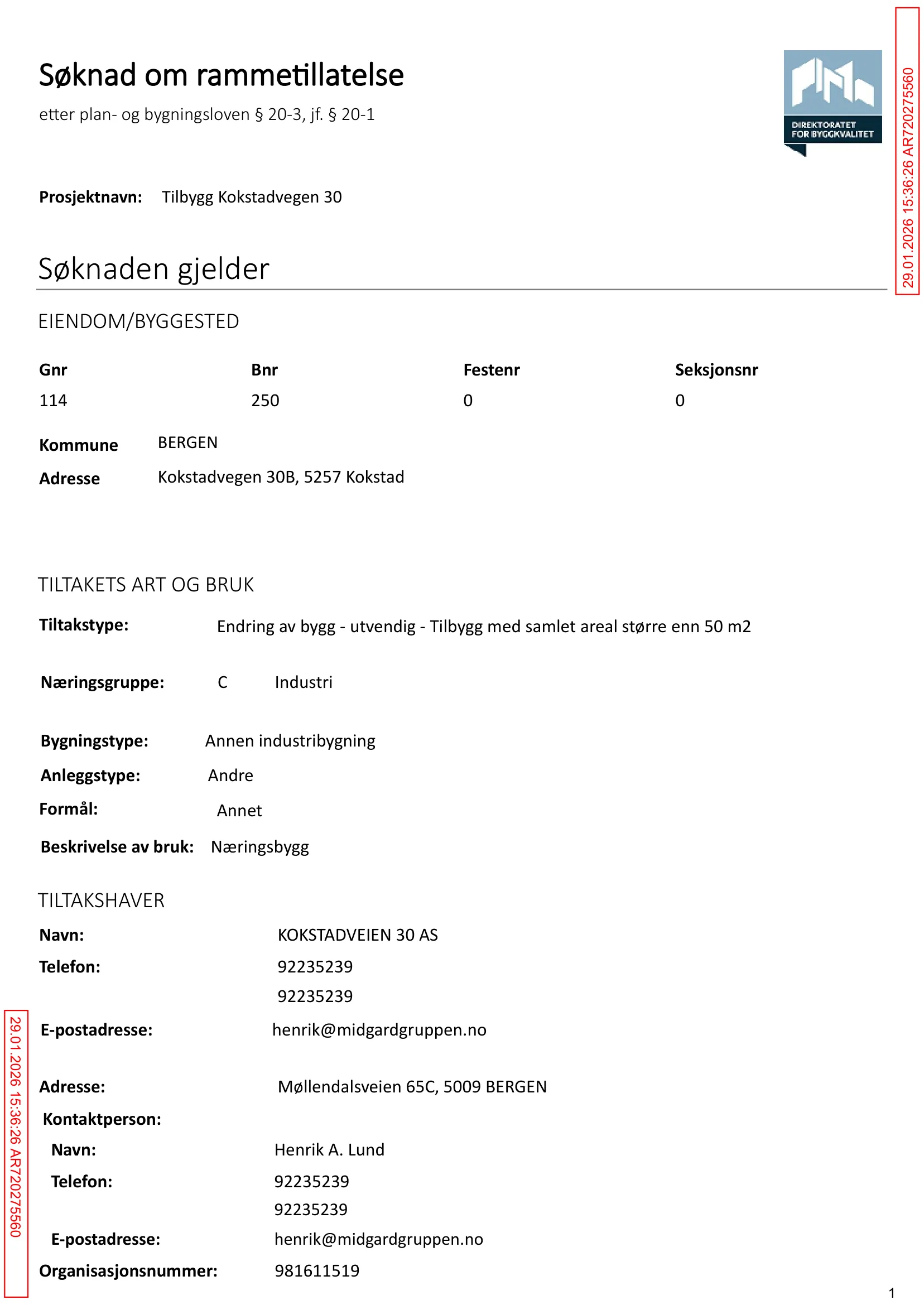 Søknad om rammetillatelse