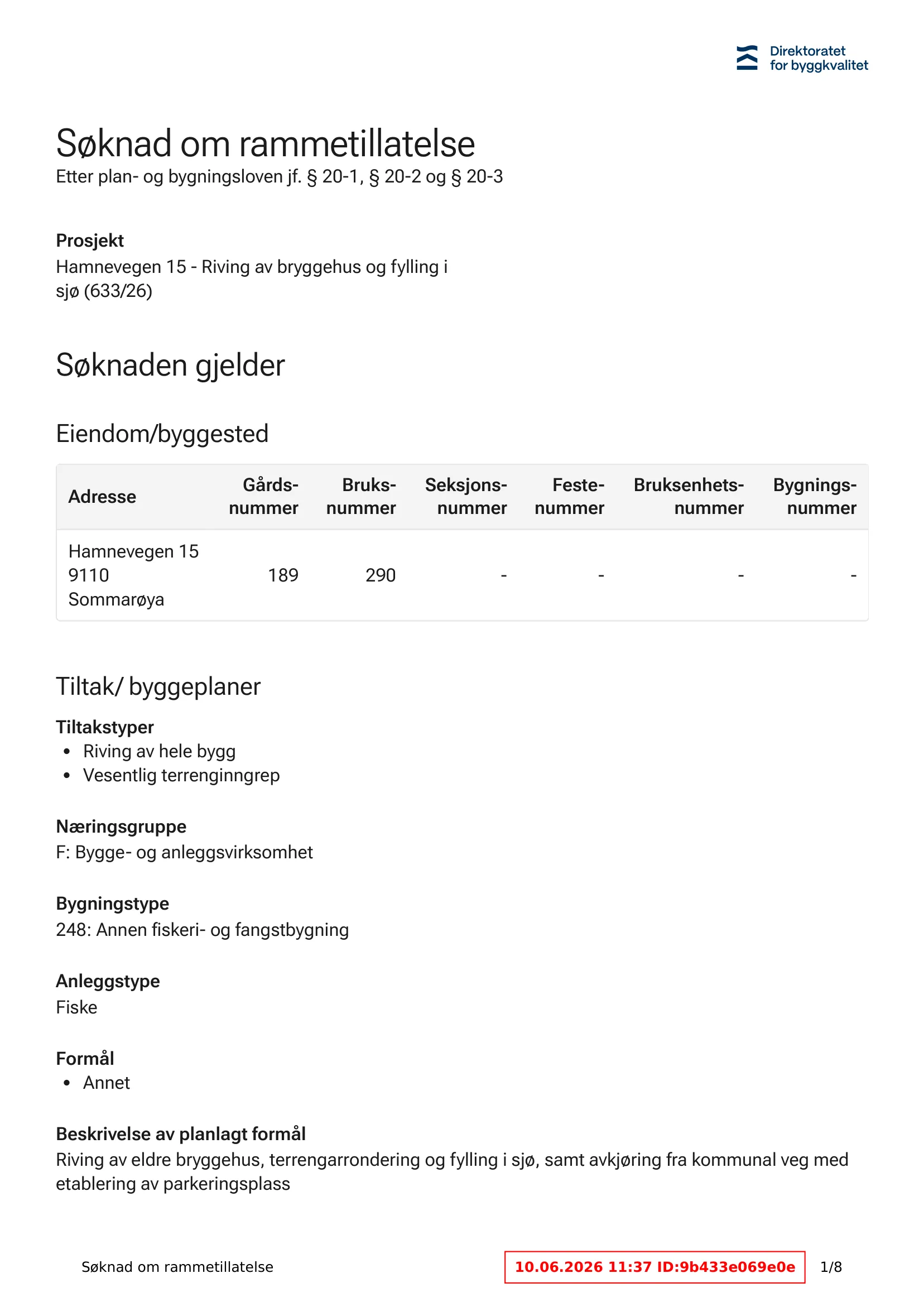 Søknad om rammetillatelse