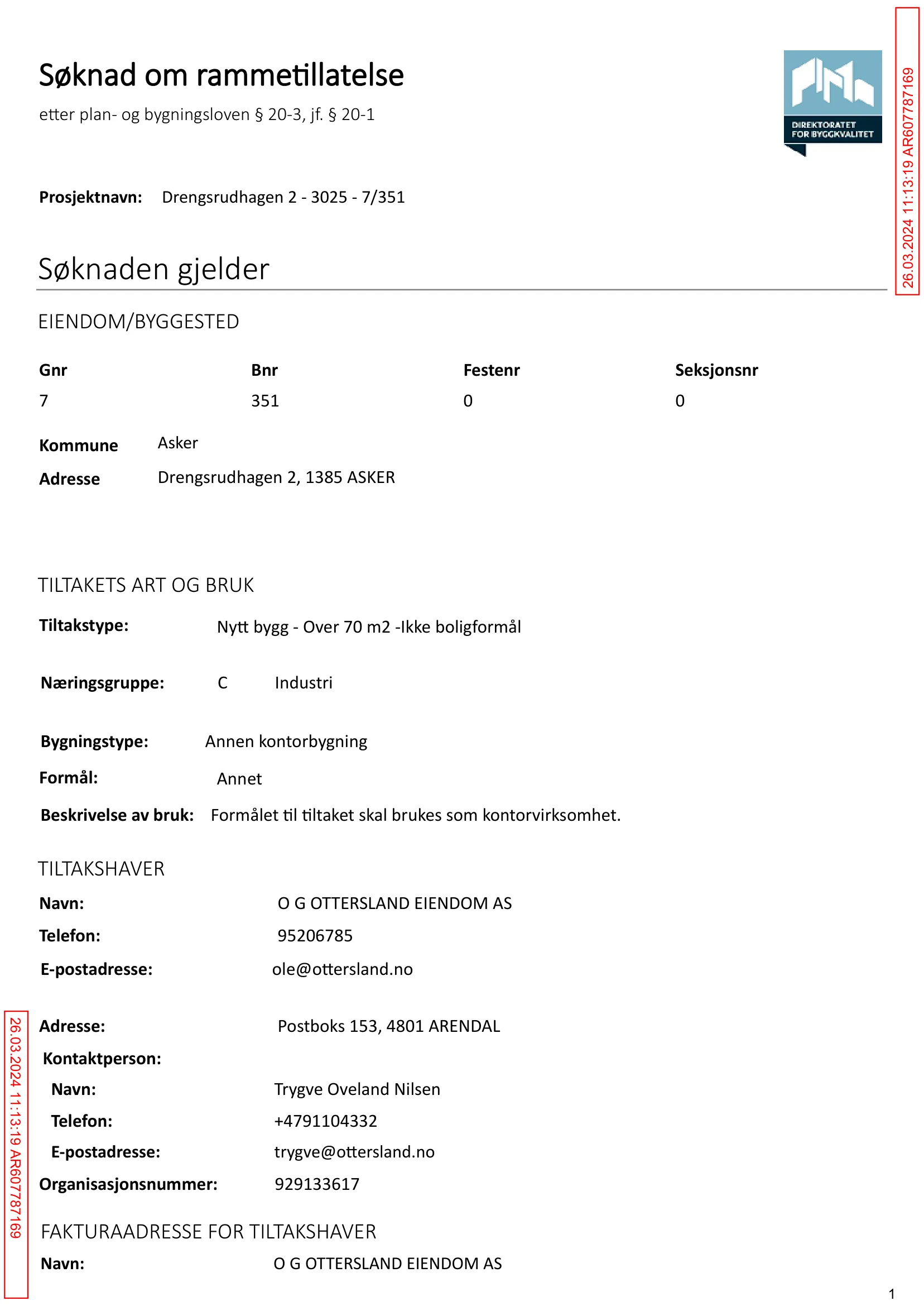 Søknad om rammetillatelse