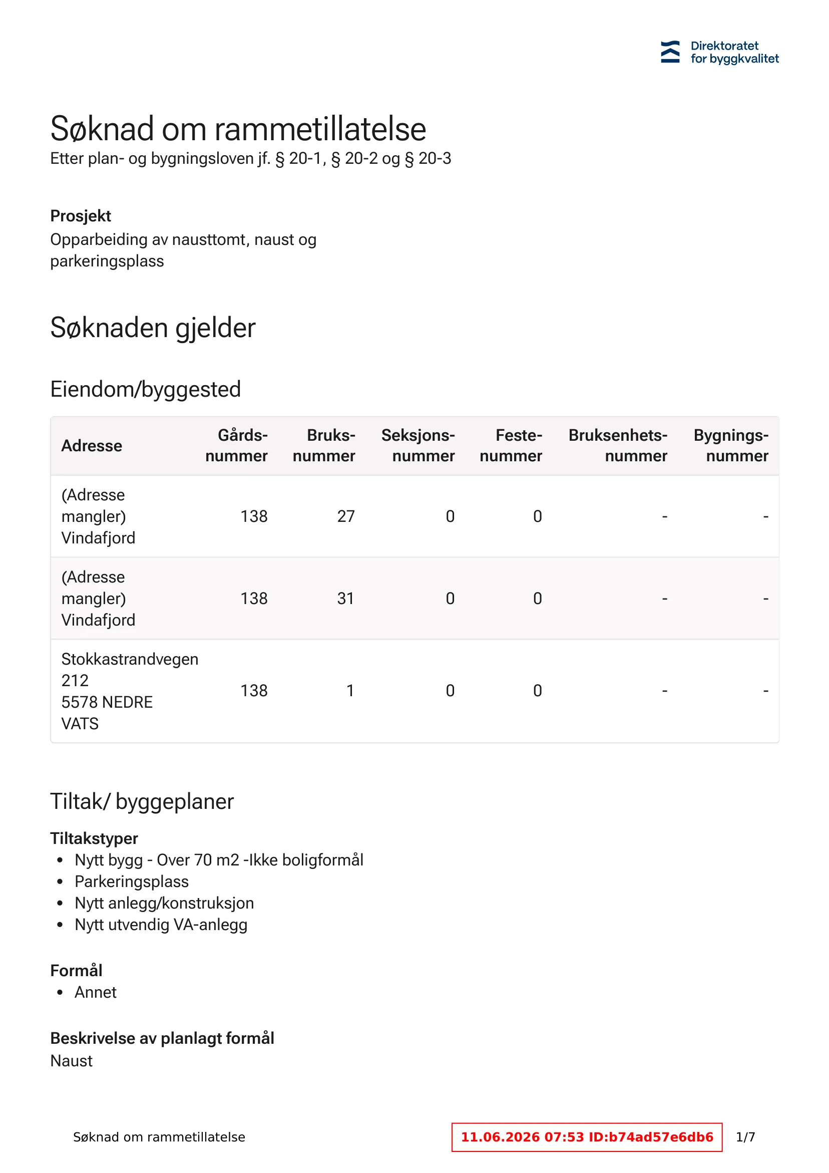 Søknad om rammetillatelse