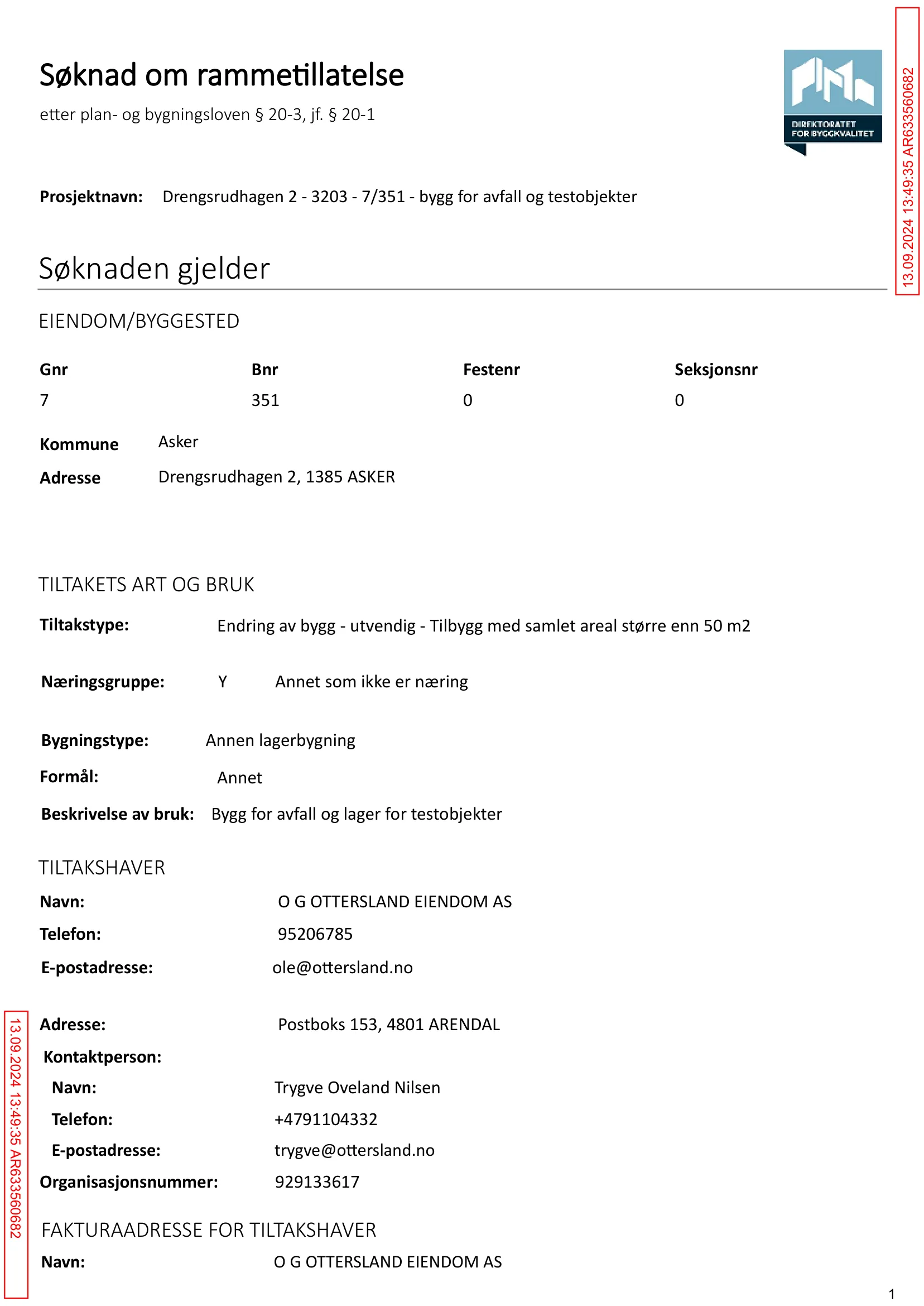 Søknad om rammetillatelse