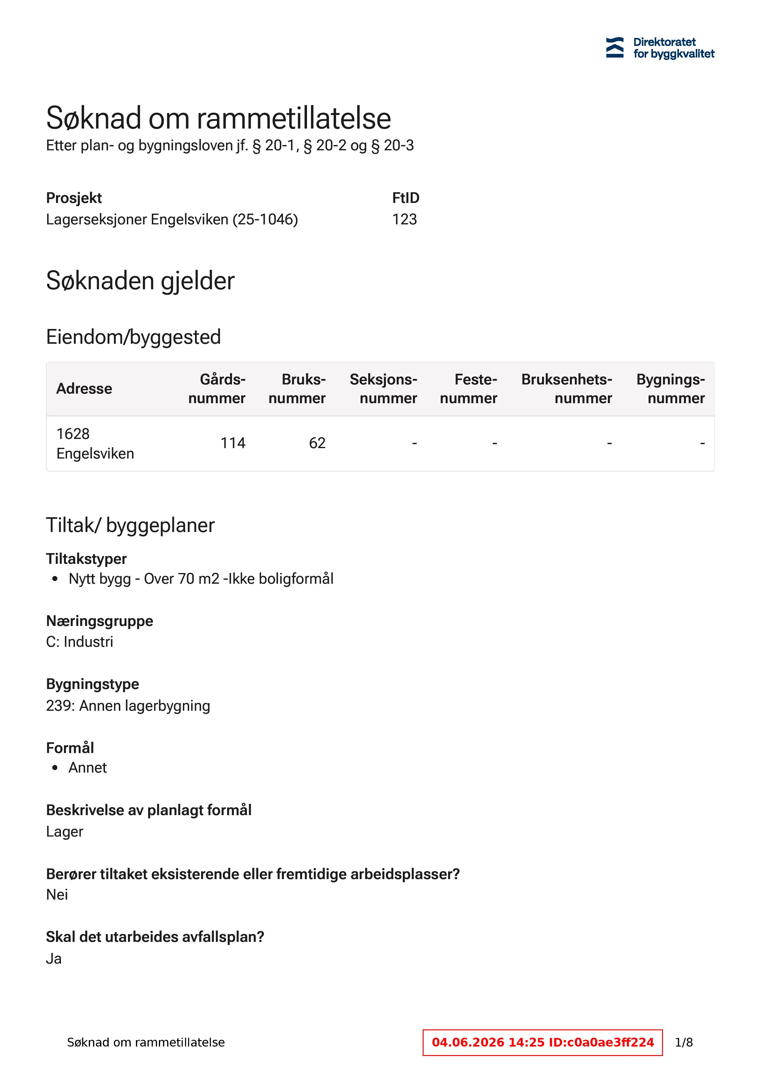 Søknad om rammetillatelse