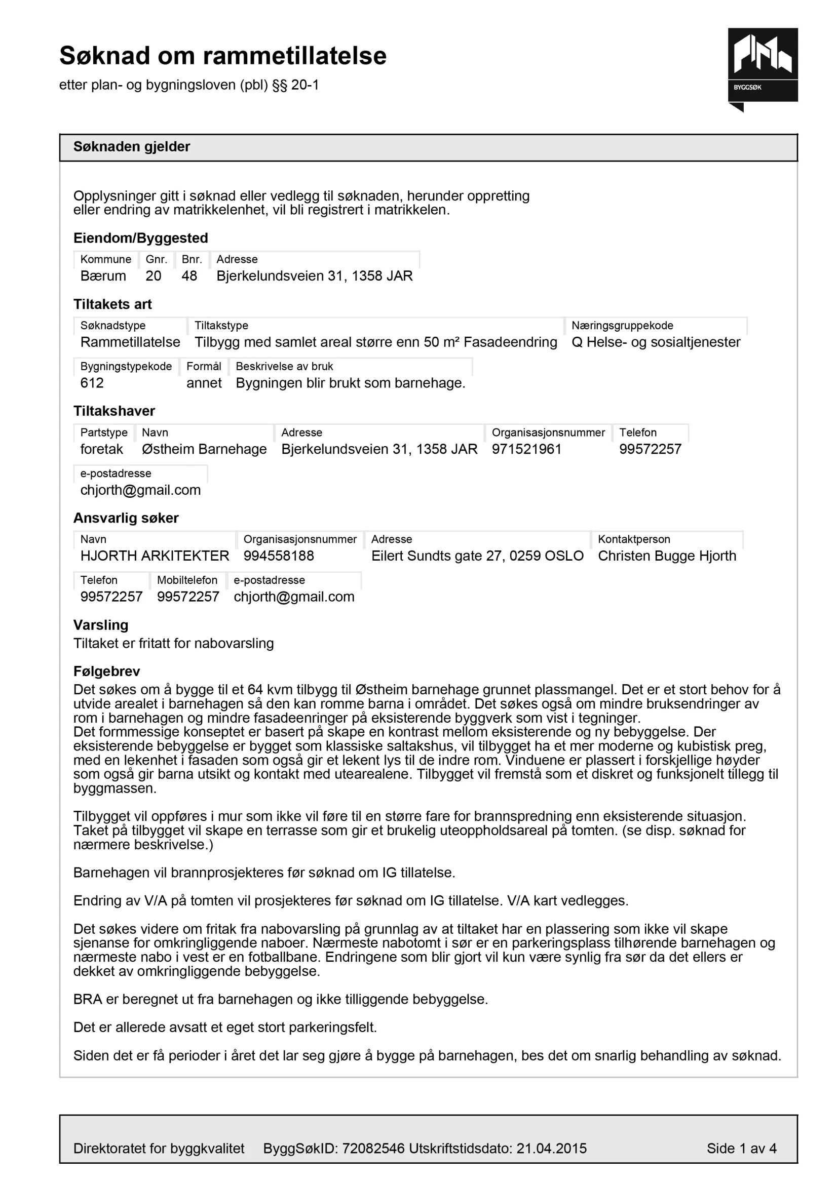 Søknad om rammetillatelse