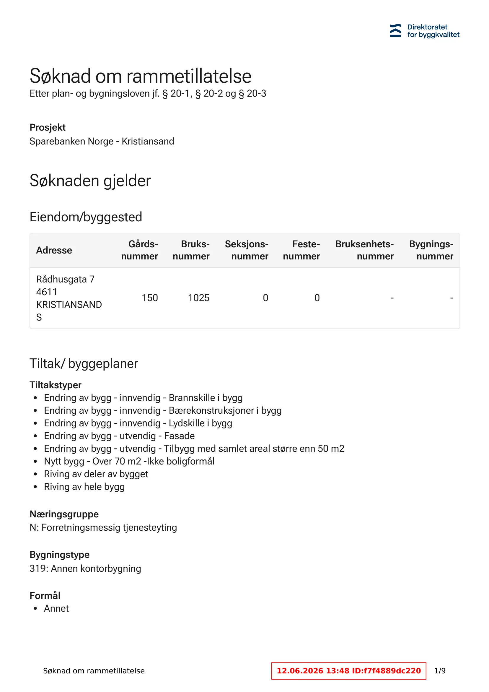 Søknad om rammetillatelse
