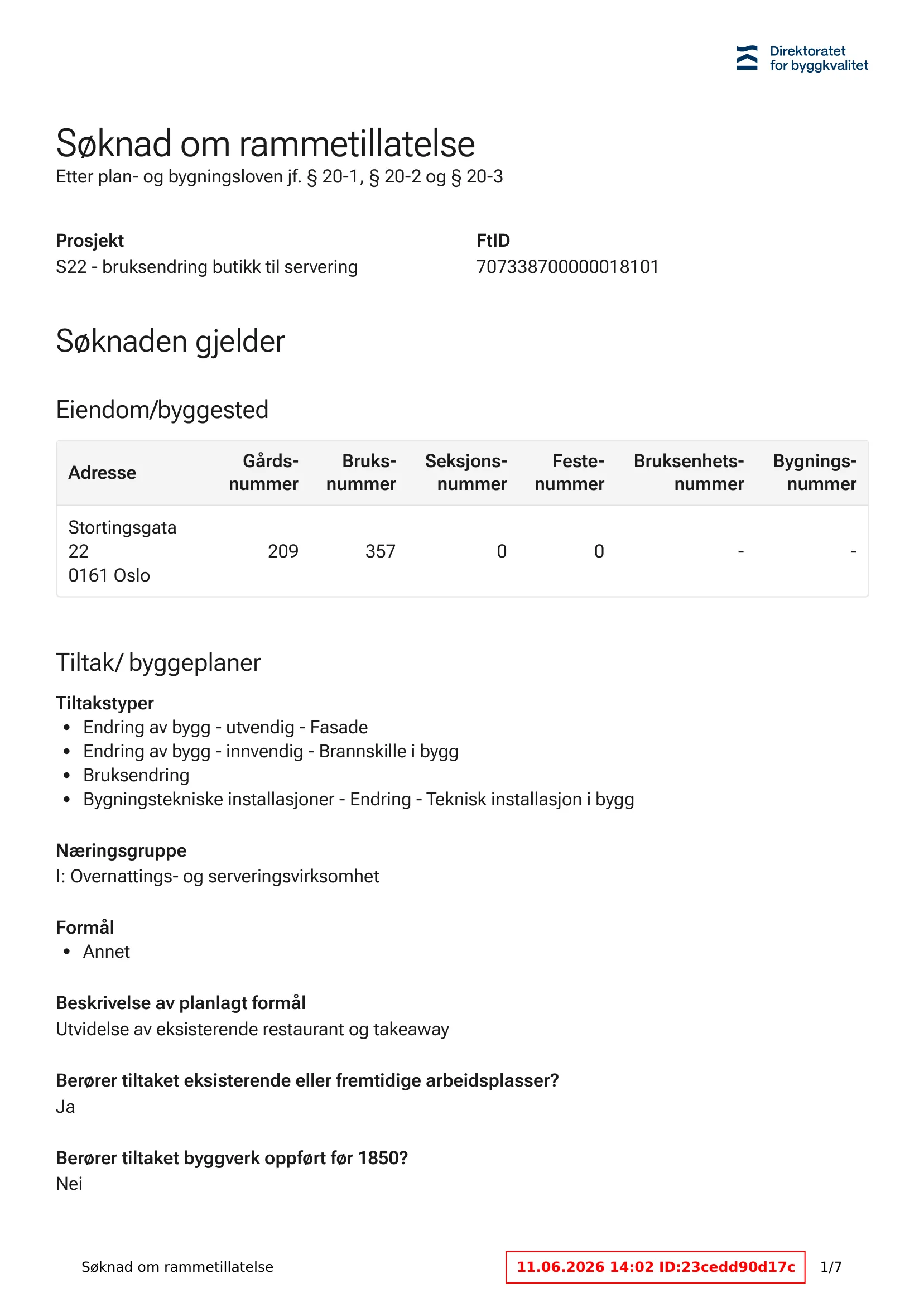 Søknad om rammetillatelse