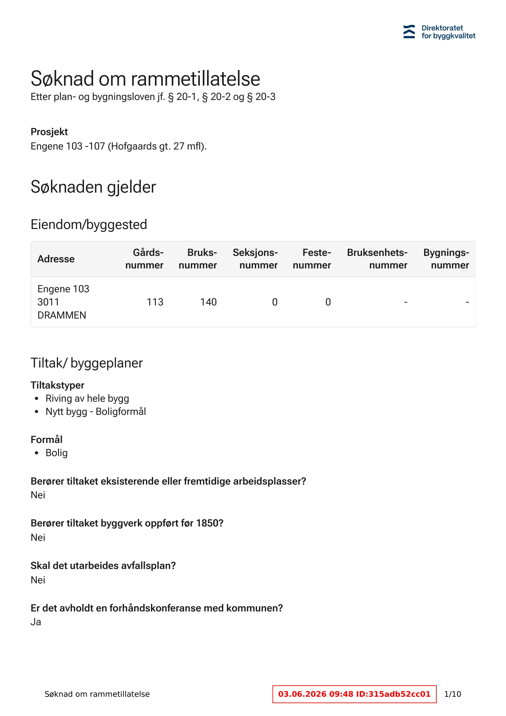 Søknad om rammetillatelse