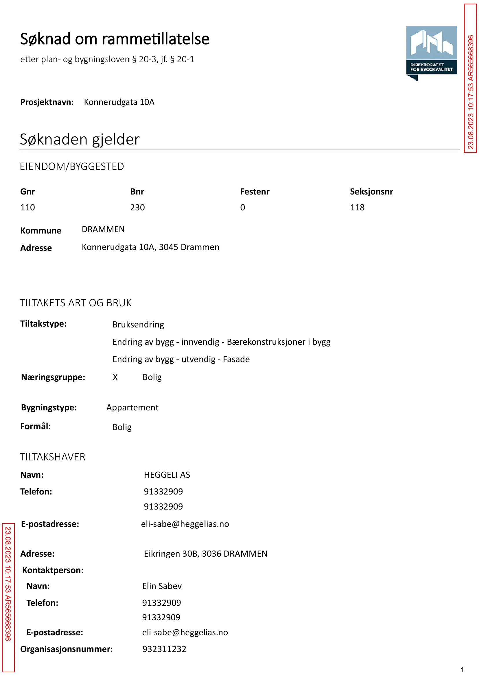 Søknad om rammetillatelse