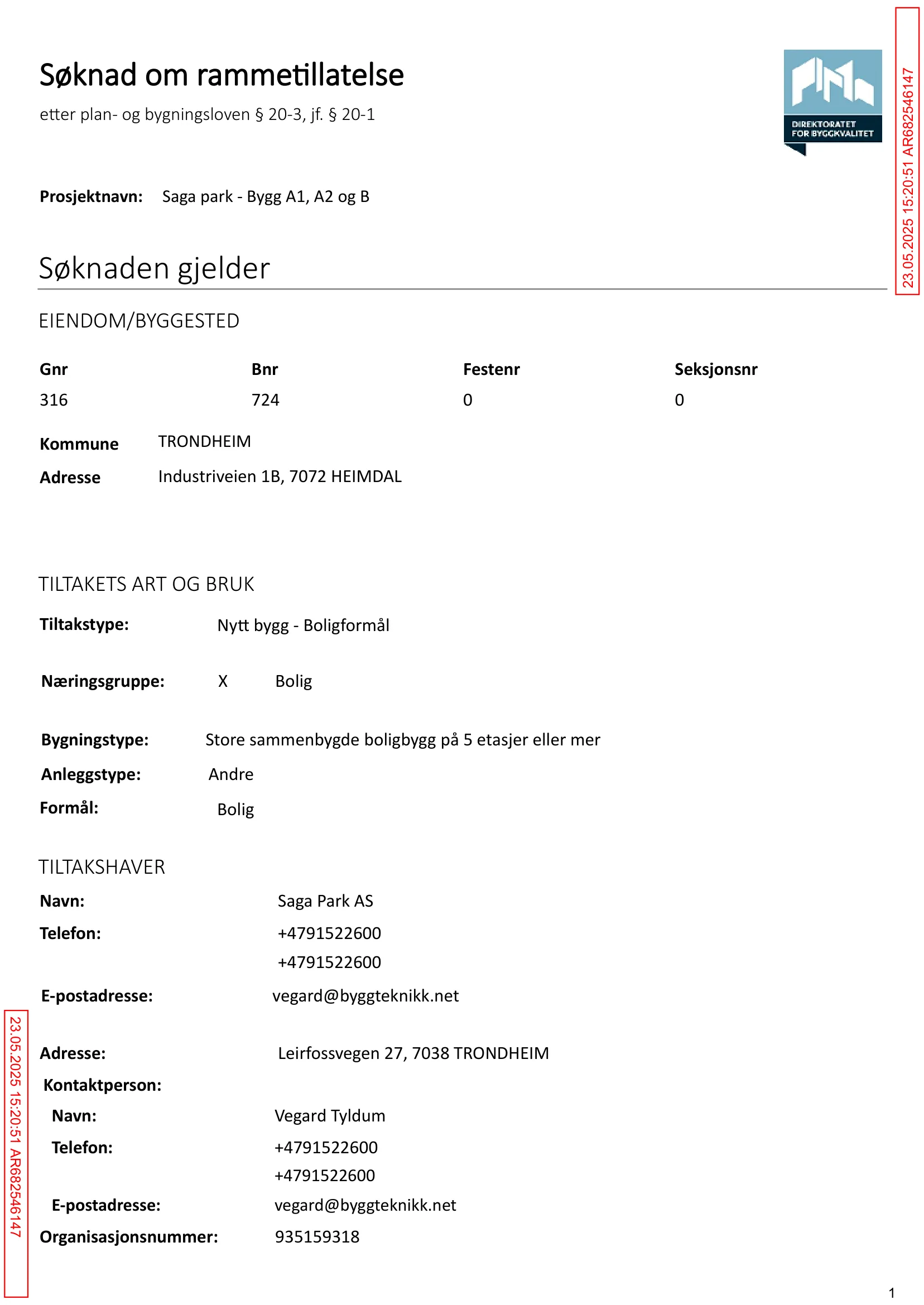 Søknad om rammetillatelse