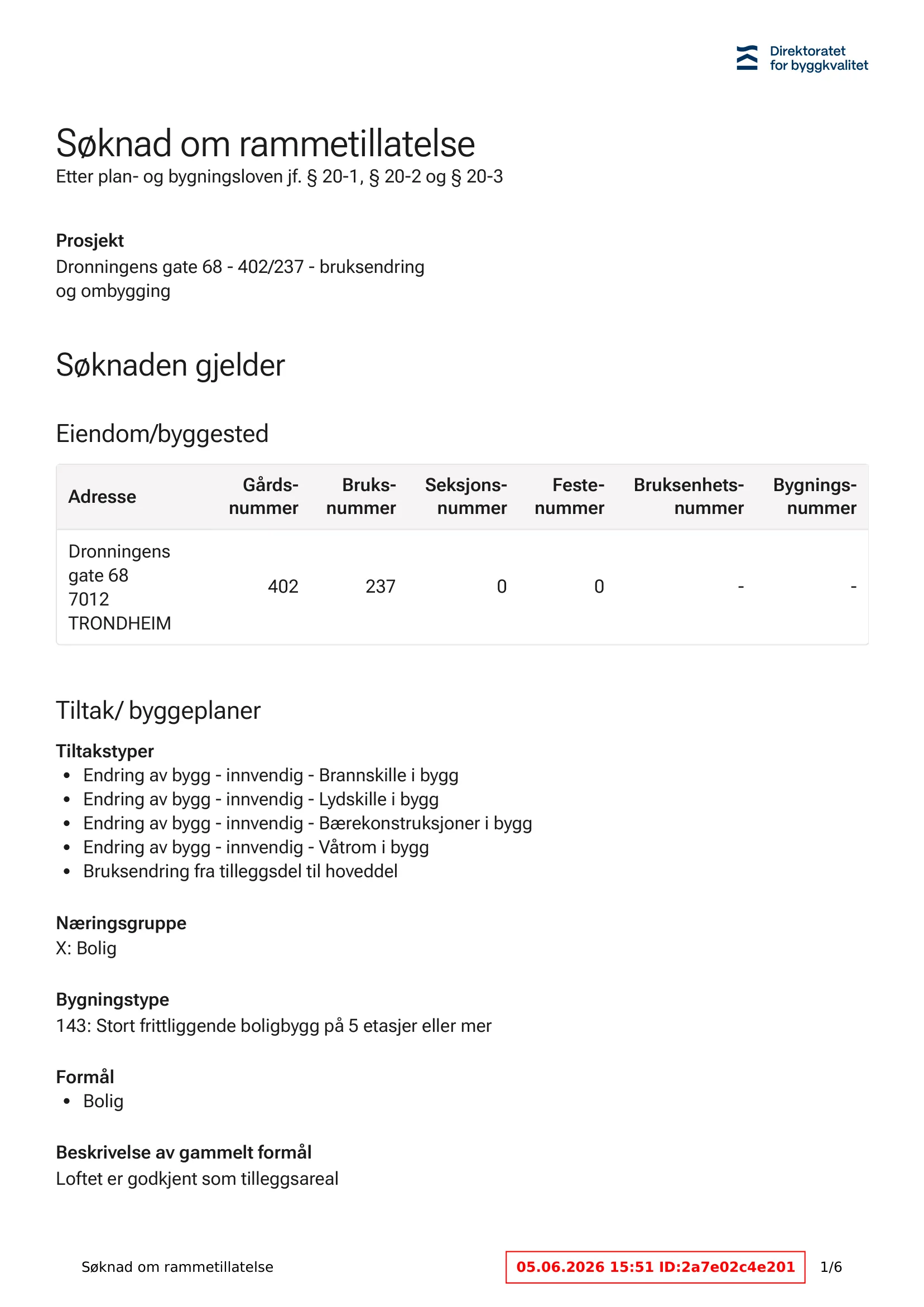 Søknad om rammetillatelse