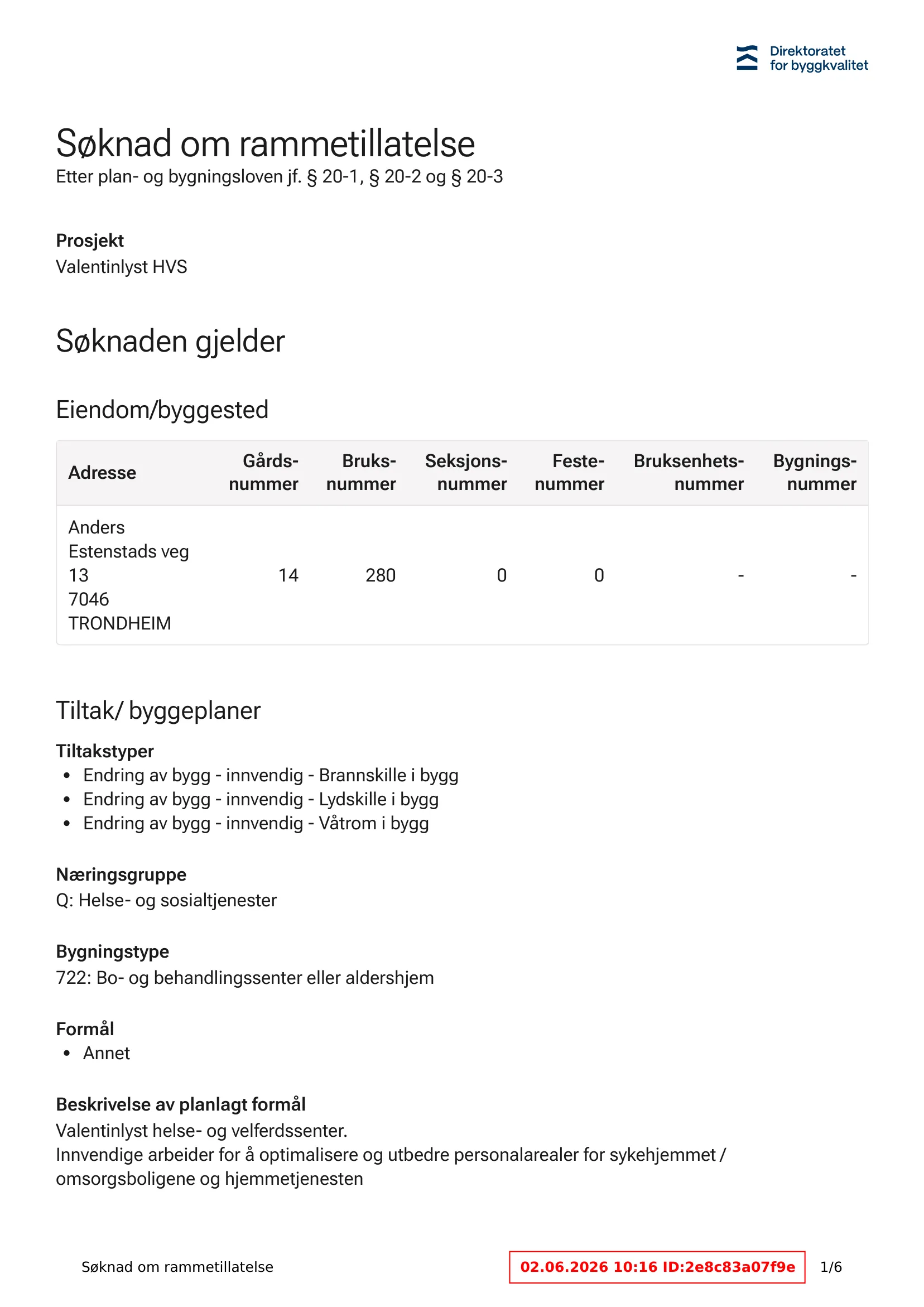 Søknad om rammetillatelse