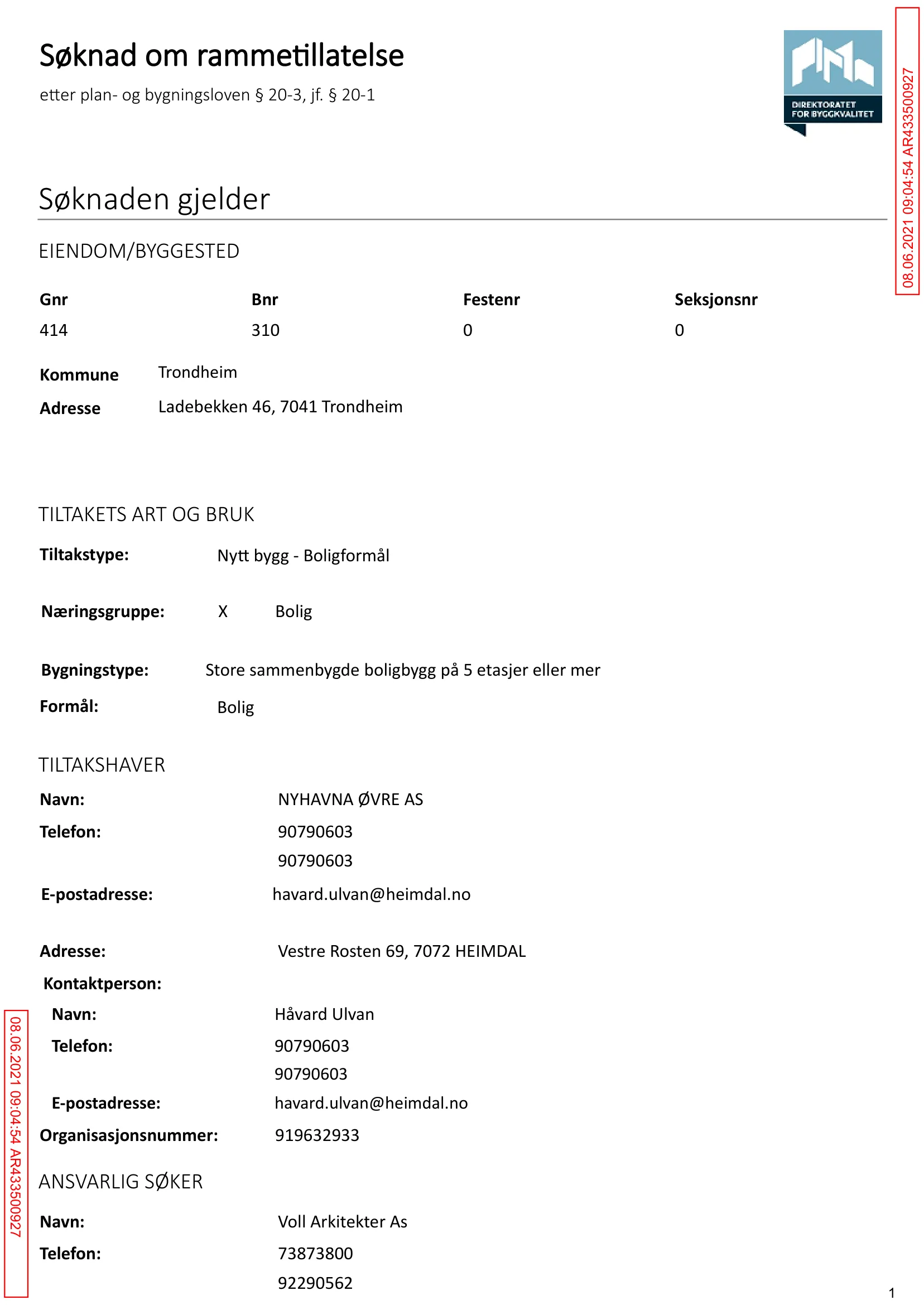 Søknad om rammetillatelse