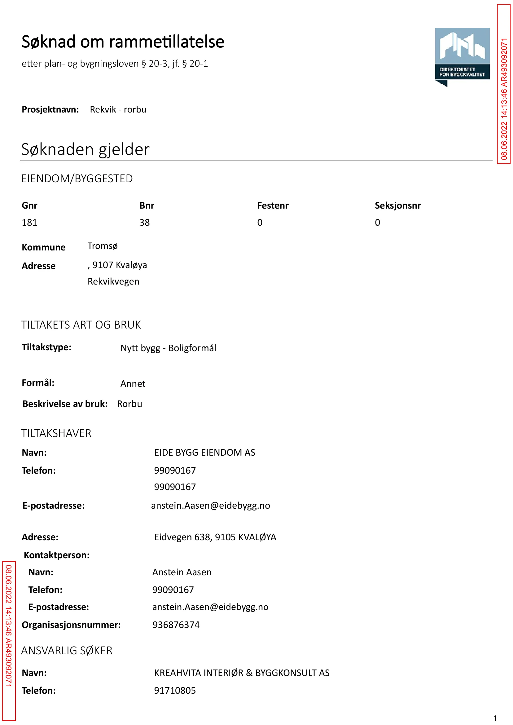 Søknad om rammetillatelse