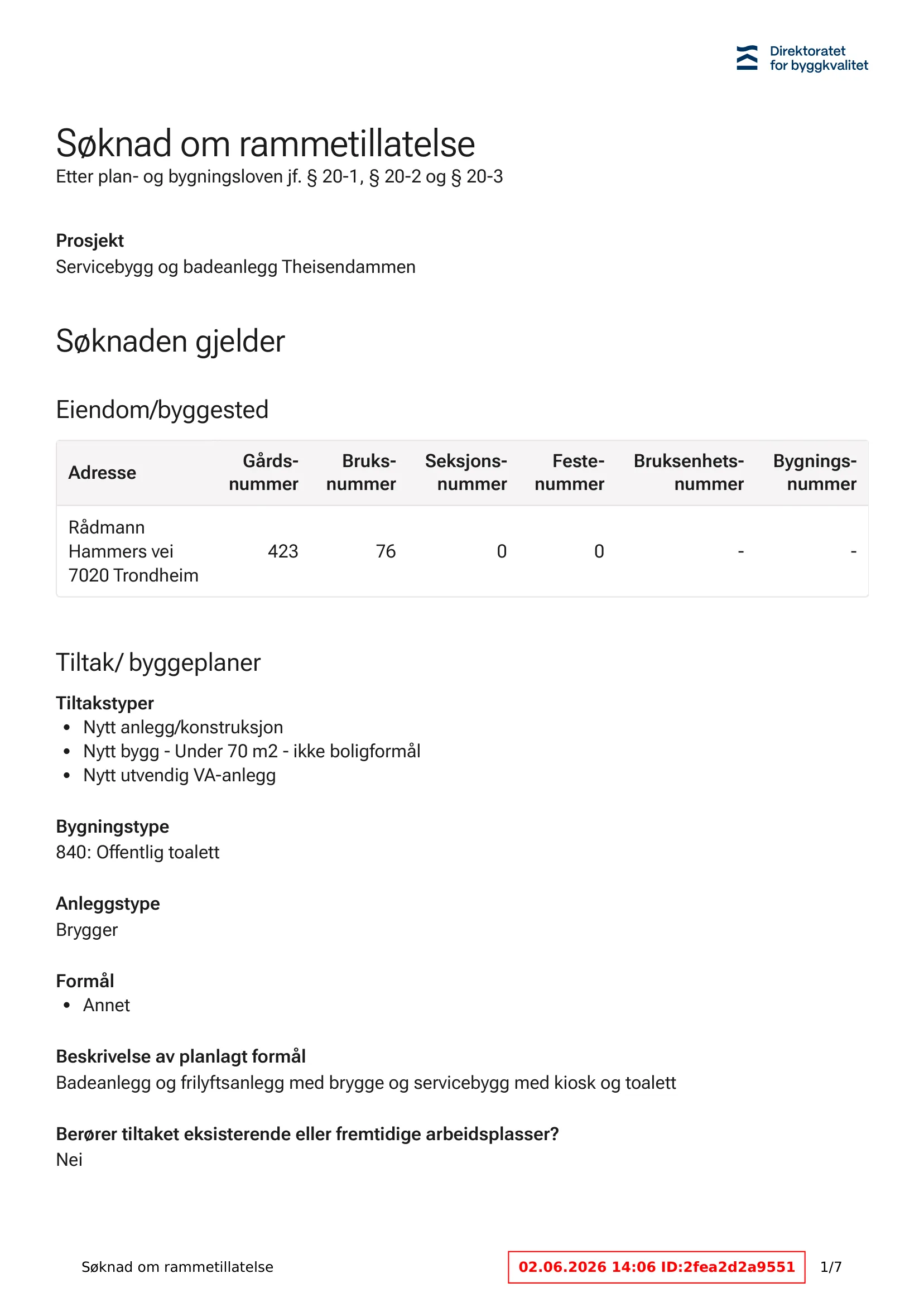 Søknad om rammetillatelse