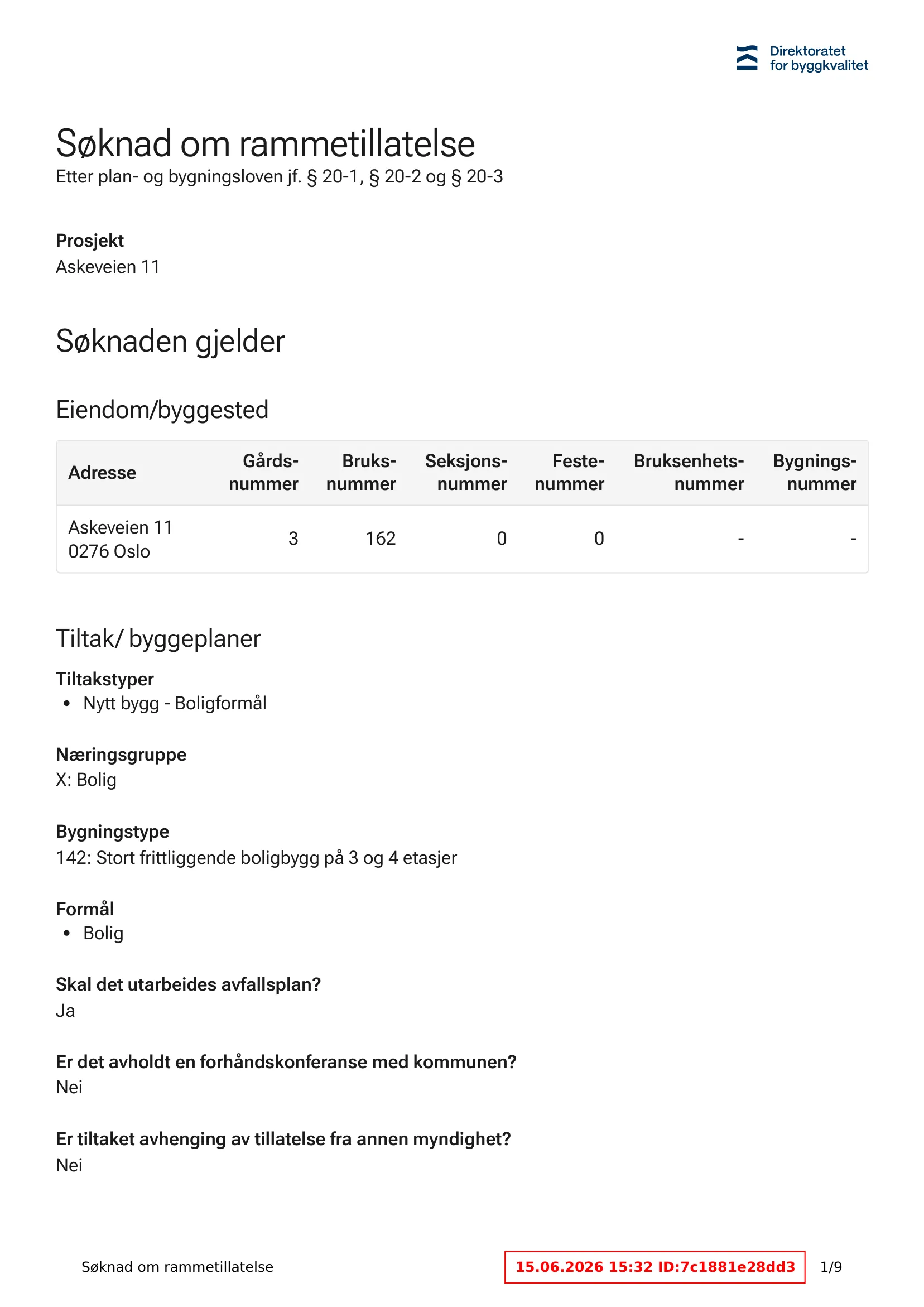 Søknad om rammetillatelse