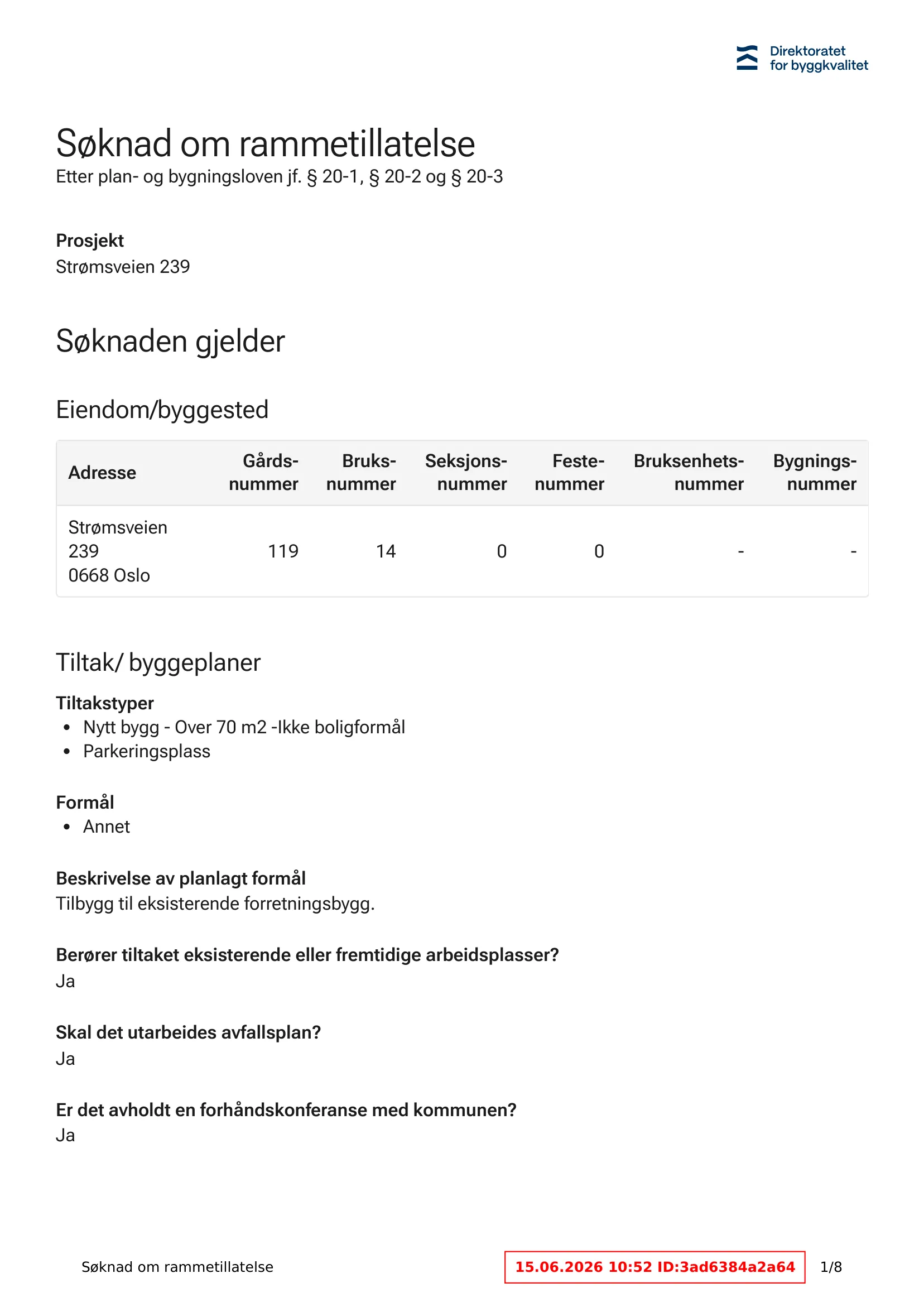 Søknad om rammetillatelse