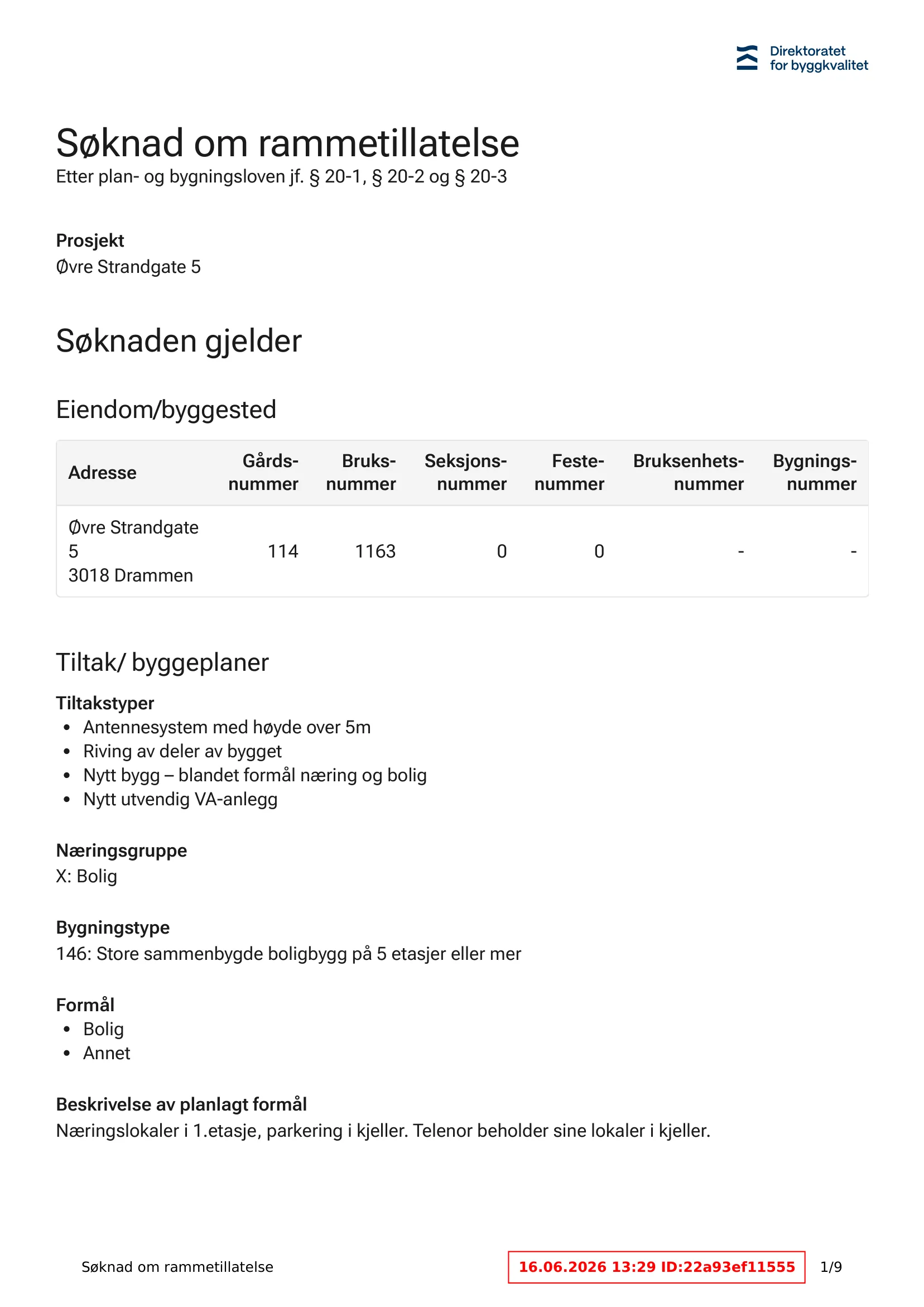 Søknad om rammetillatelse
