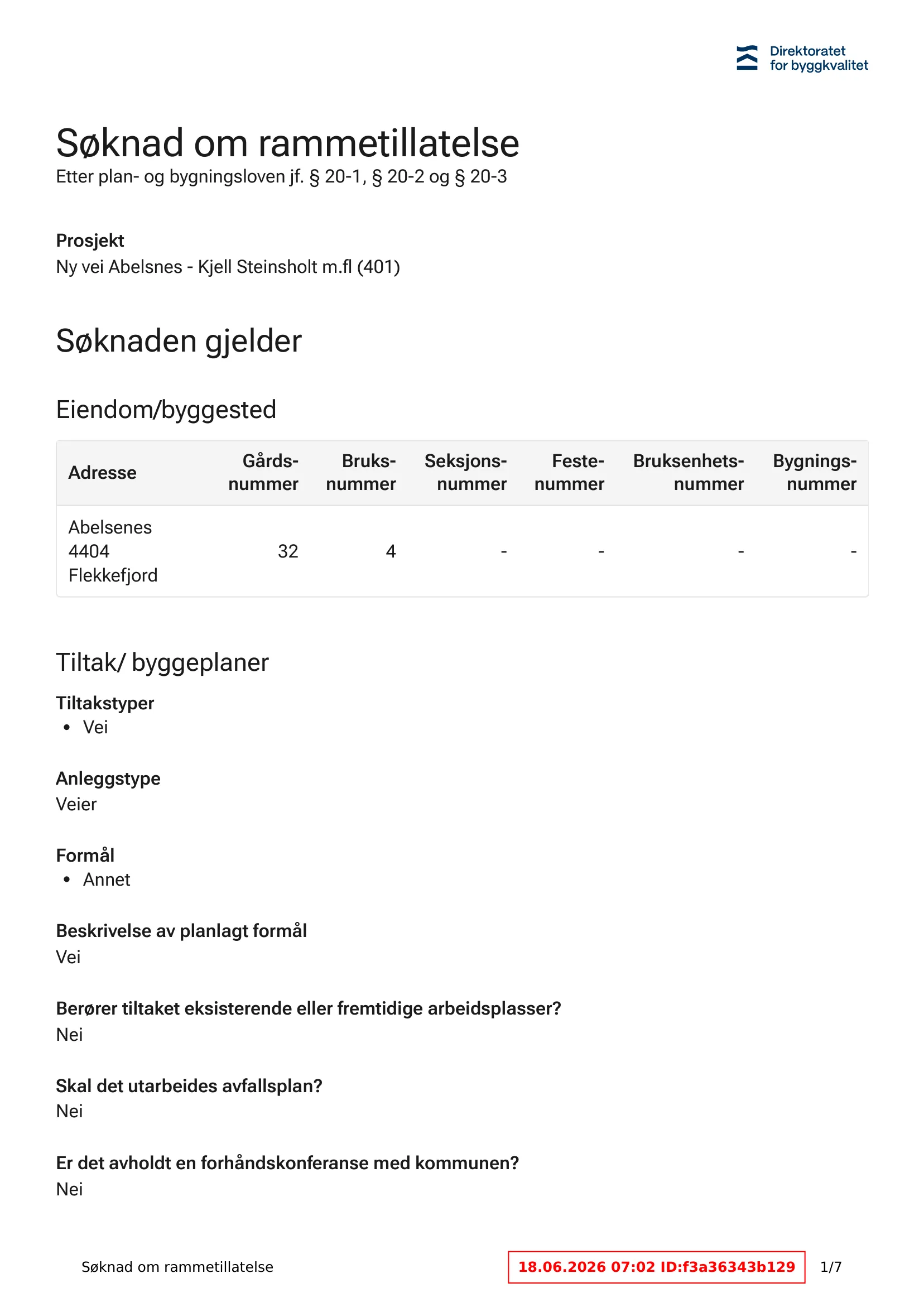 Søknad om rammetillatelse