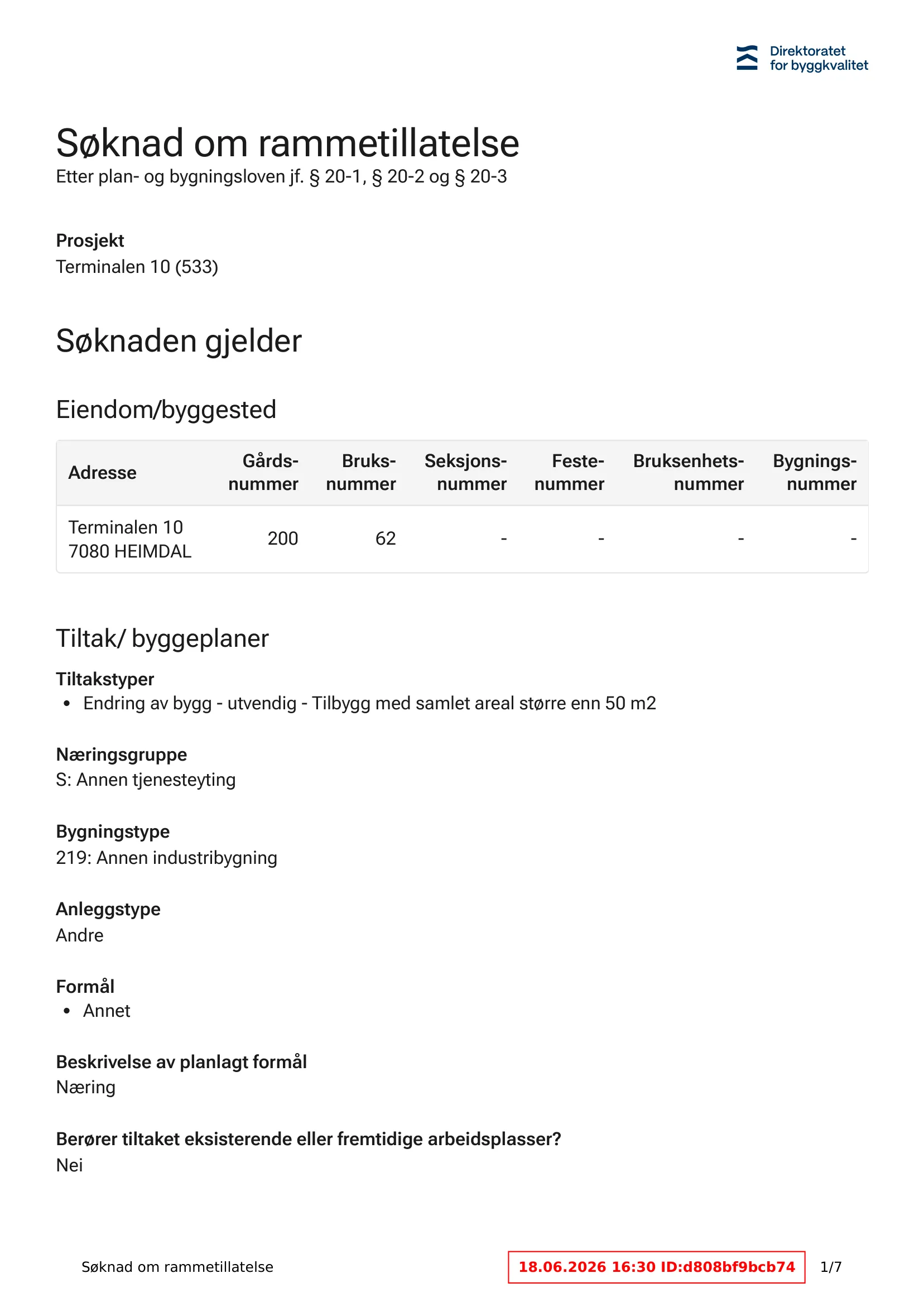 Søknad om rammetillatelse