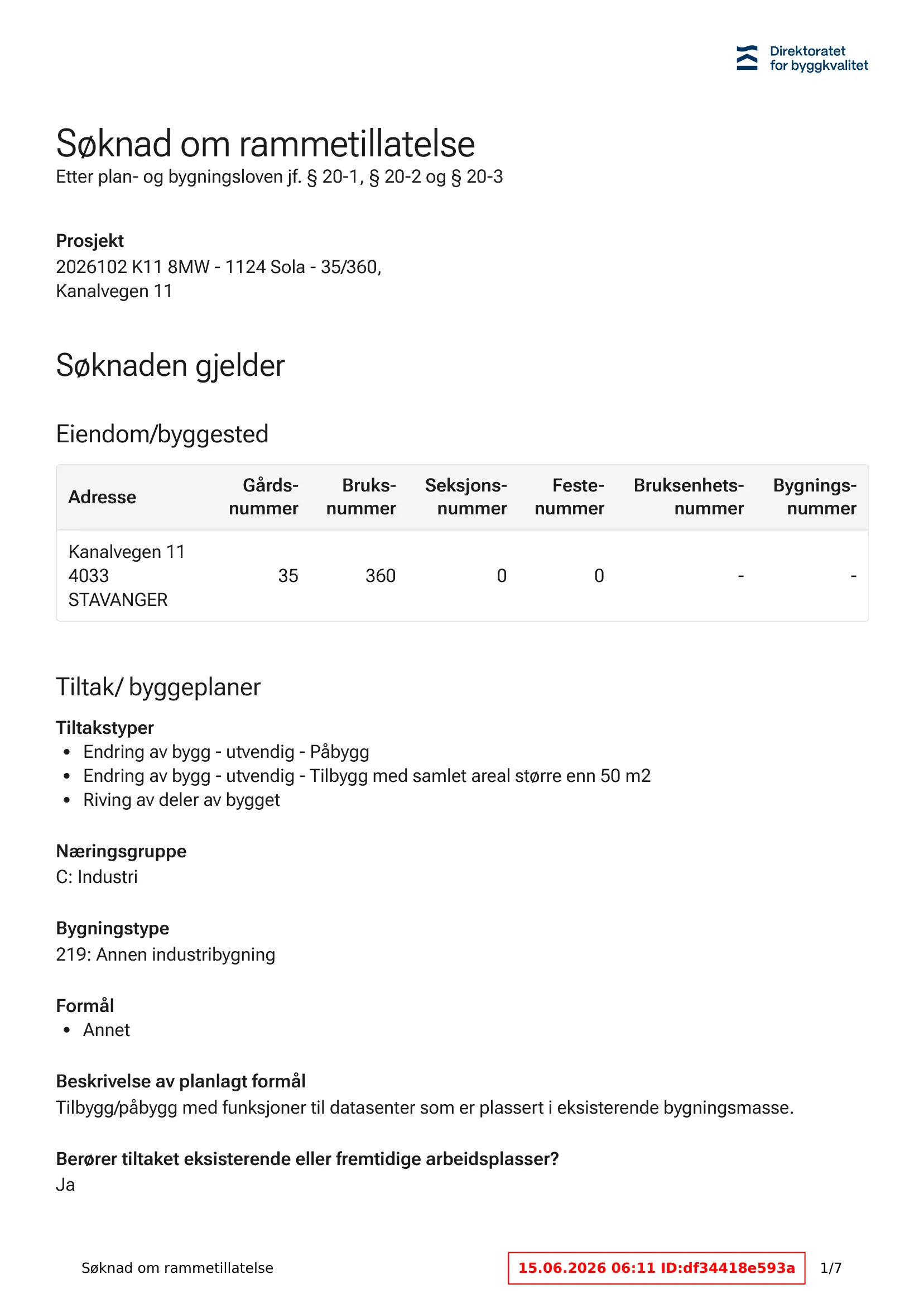 Søknad om rammetillatelse