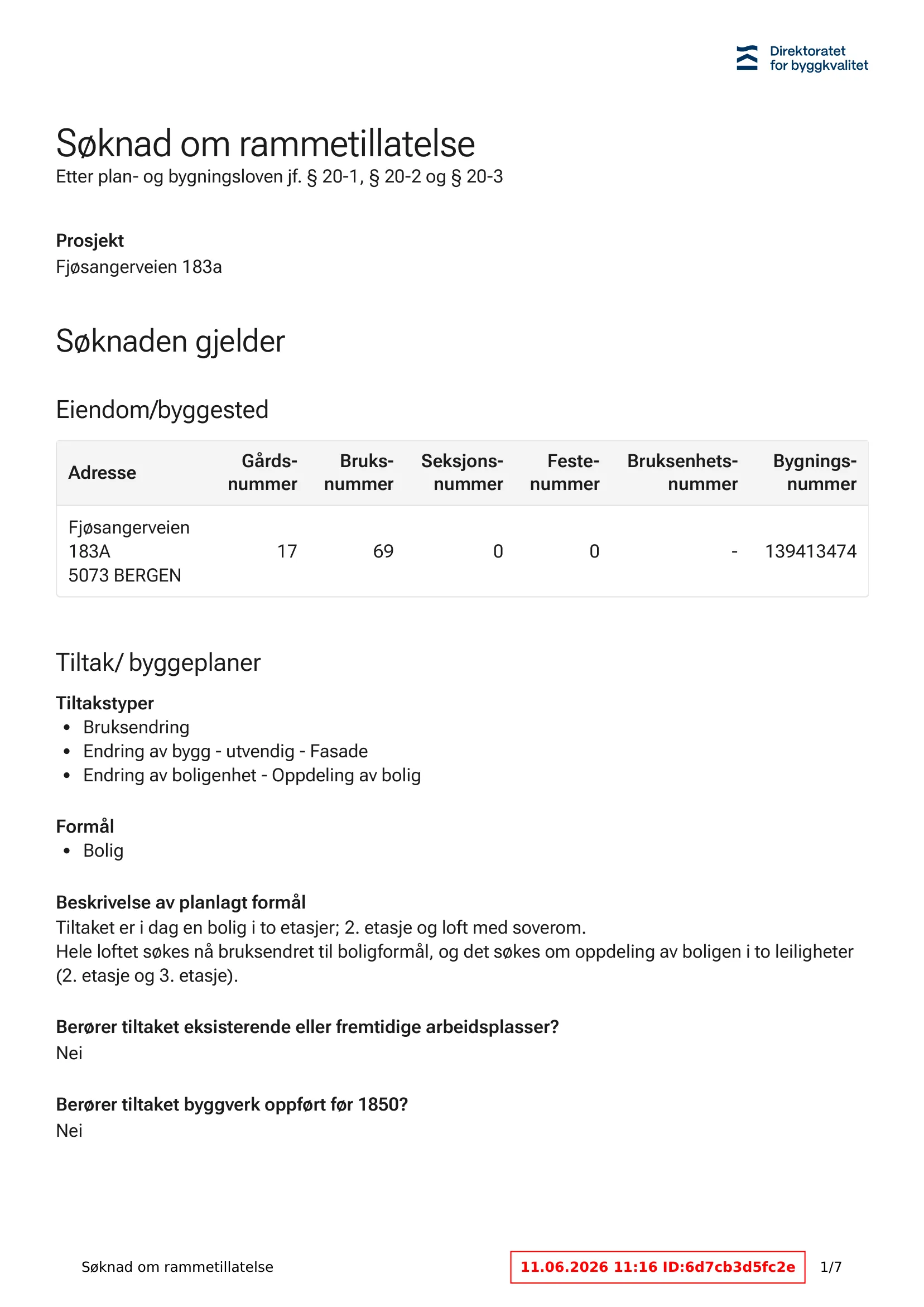 Søknad om rammetillatelse