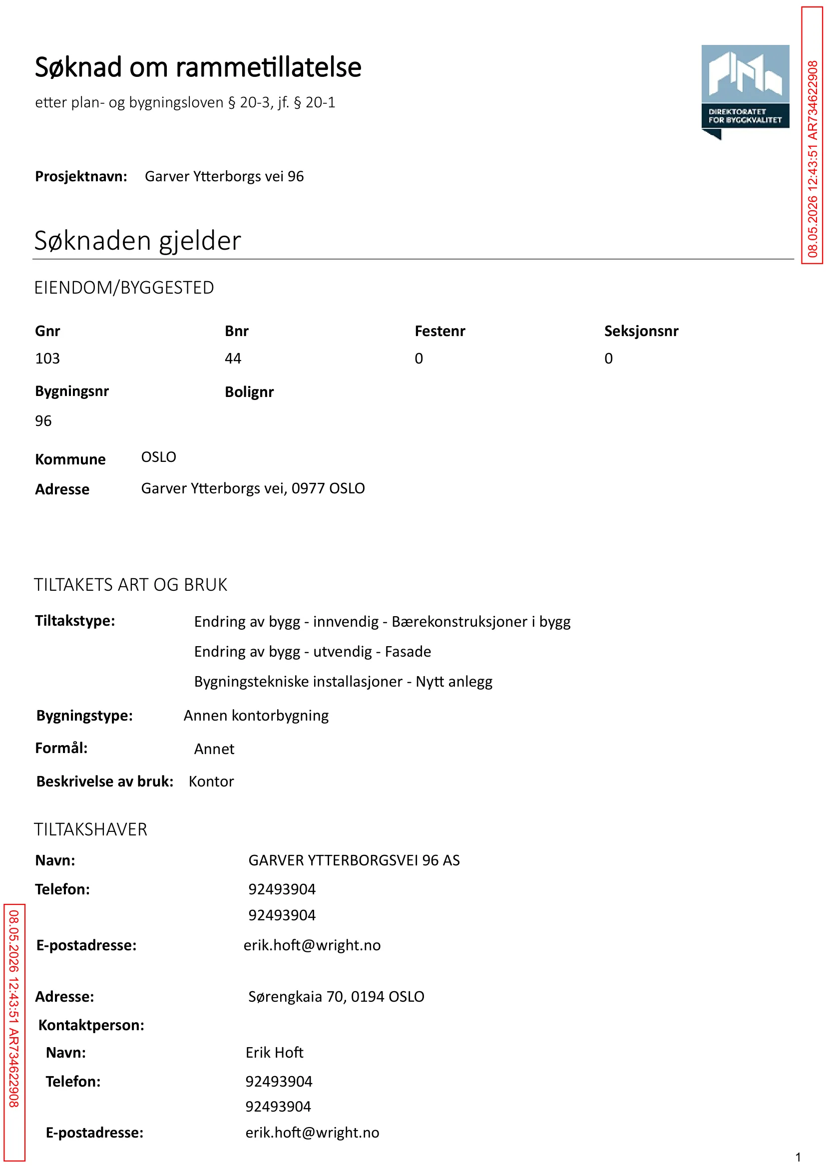 Søknad om rammetillatelse