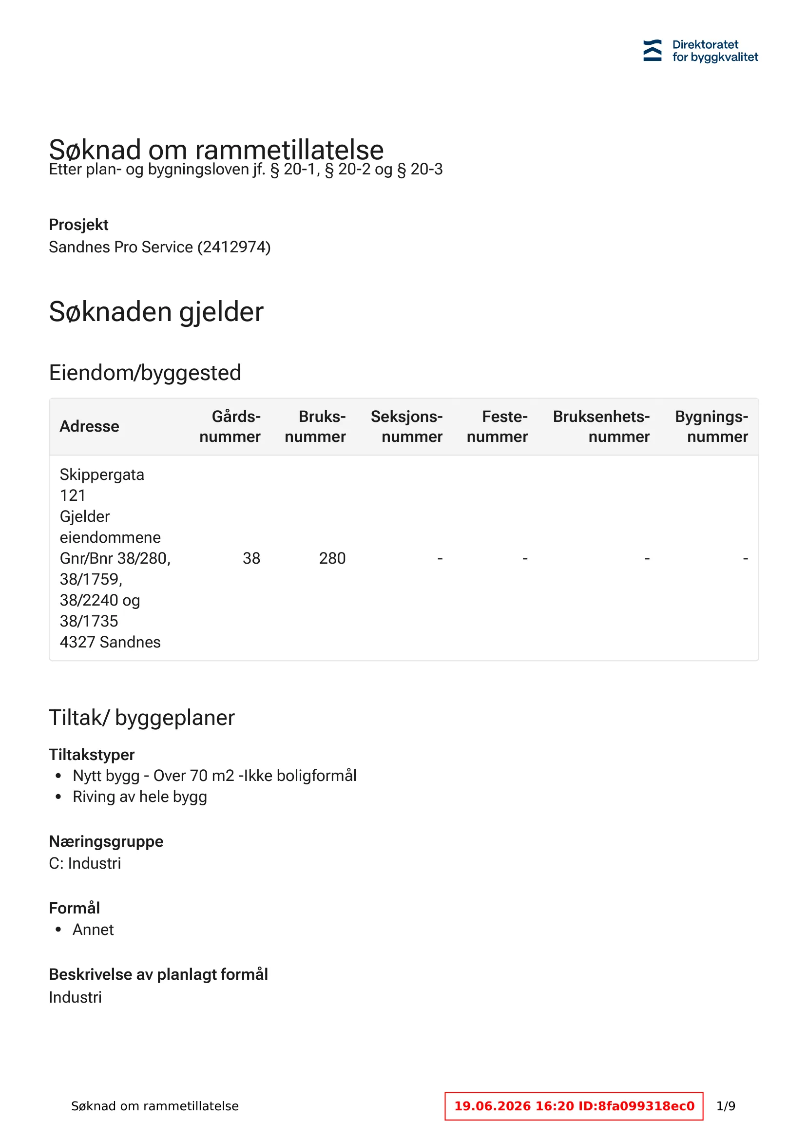 Søknad om rammetillatelse