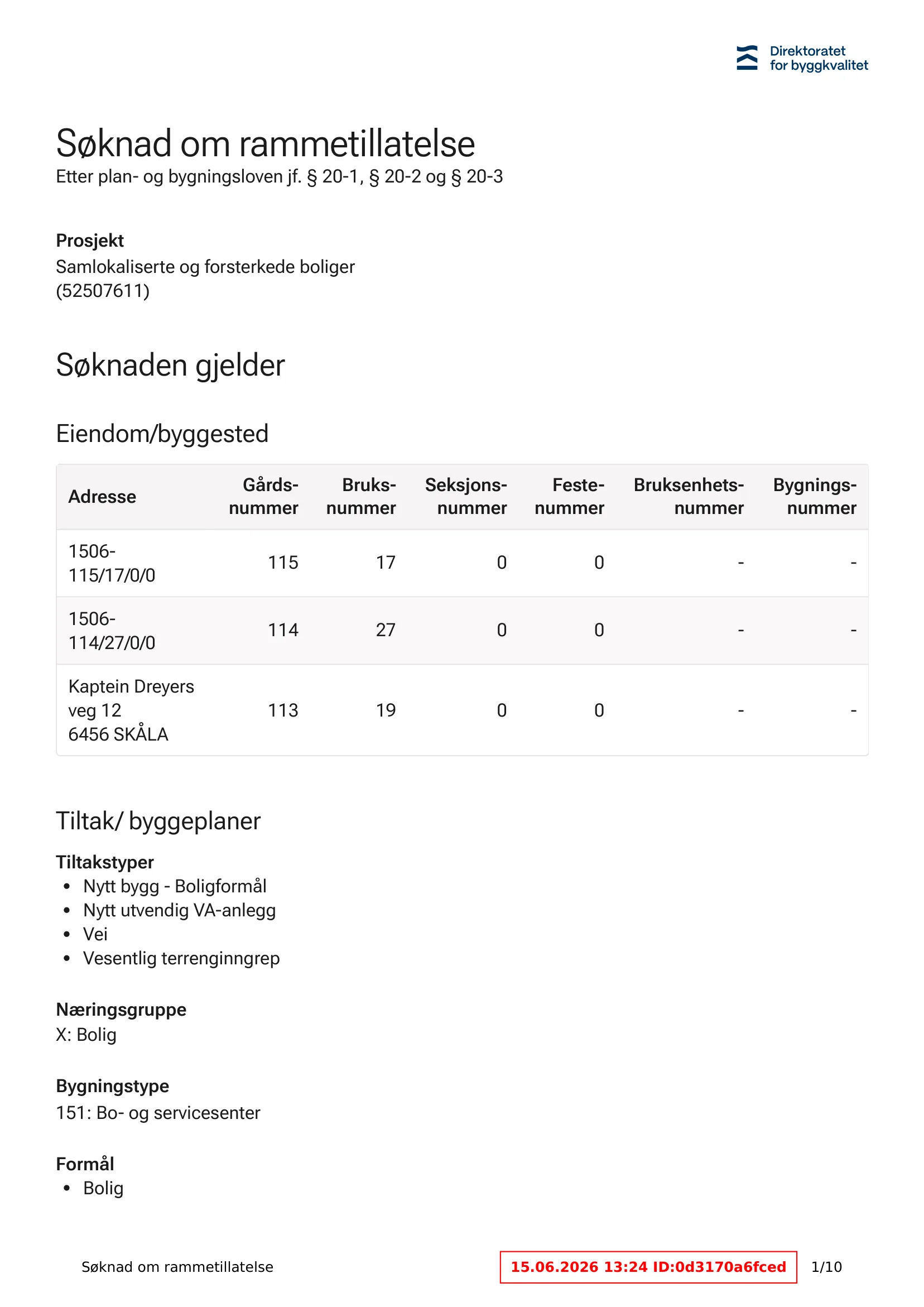 Søknad om rammetillatelse