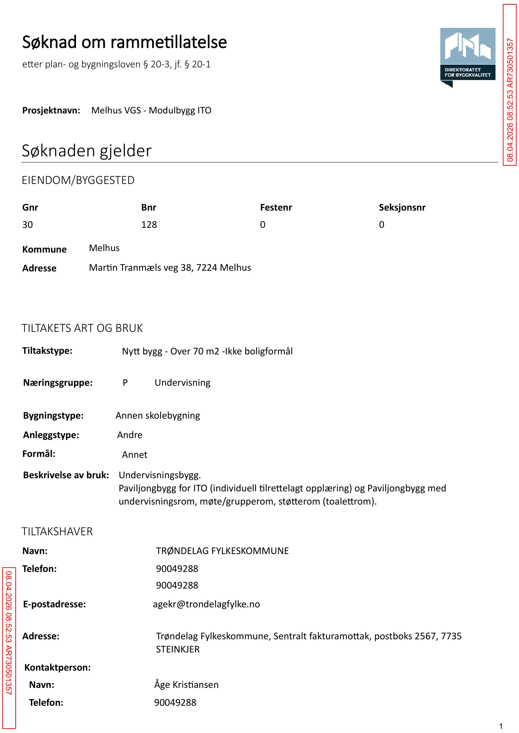 Søknad om rammetillatelse